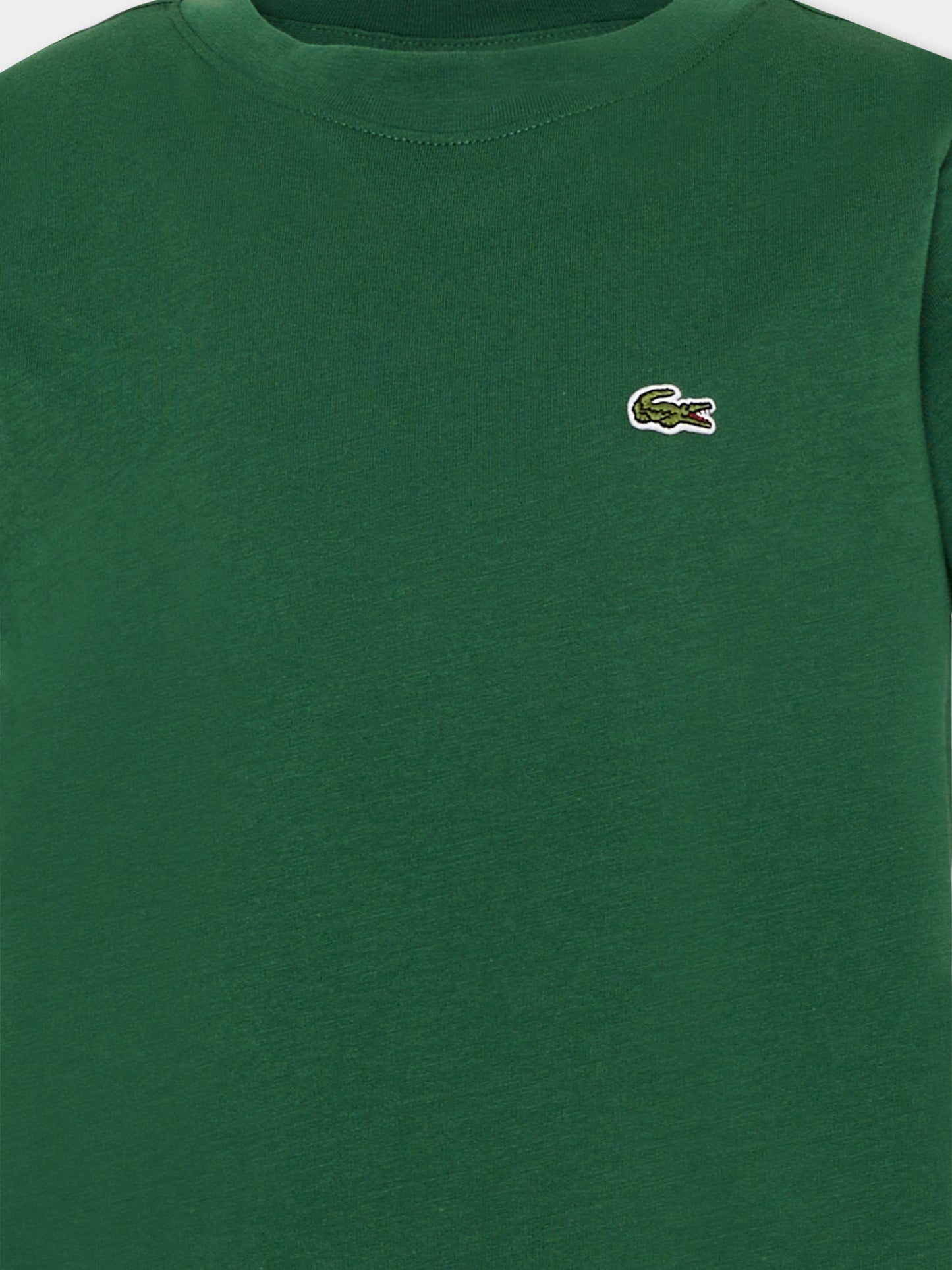 T-shirt verde per bambini con logo,Lacoste,7025 F9W