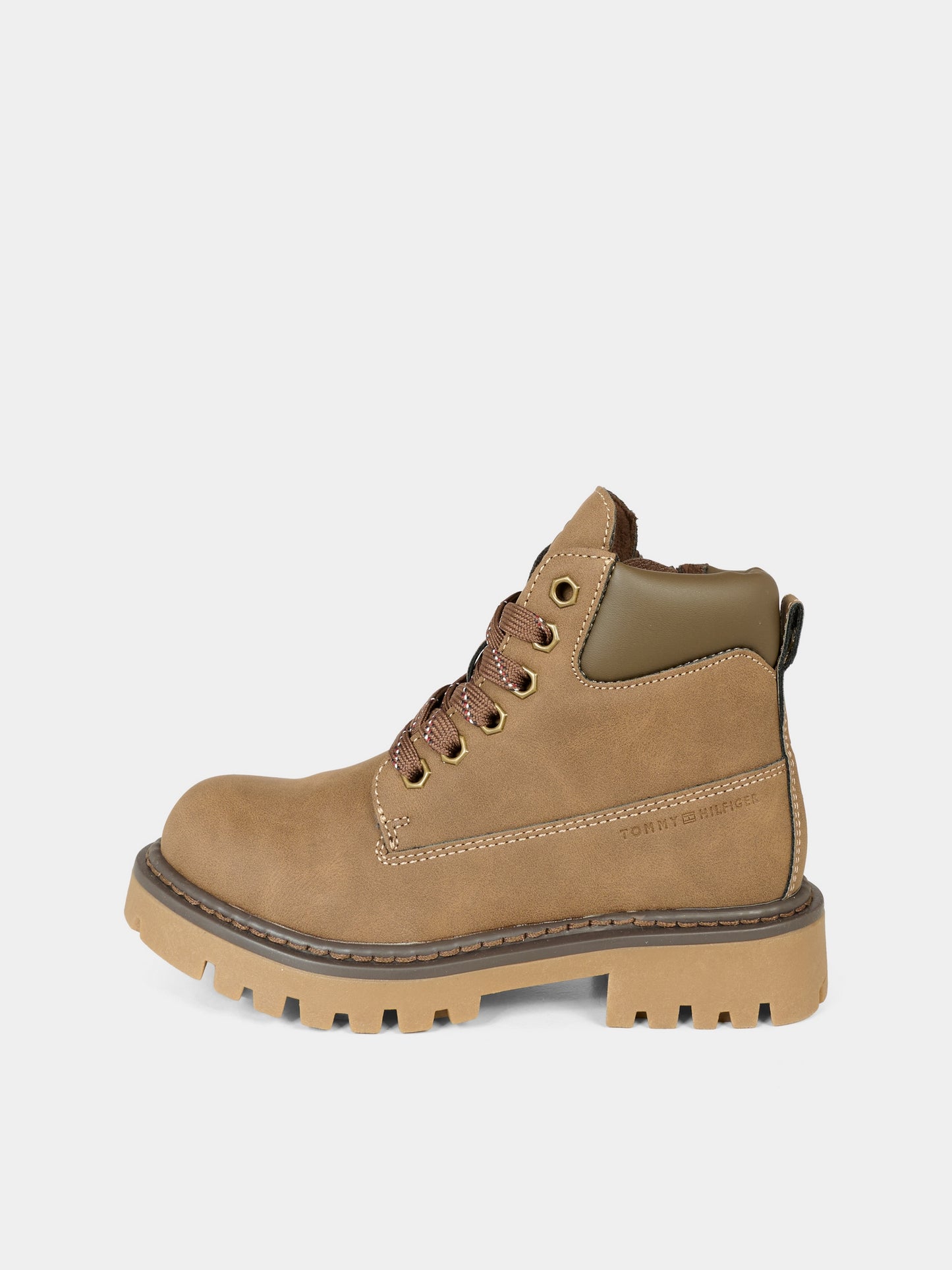 Anfibi marroni per bambino con logo,Tommy Hilfiger Junior,T3X5 34125 1269509