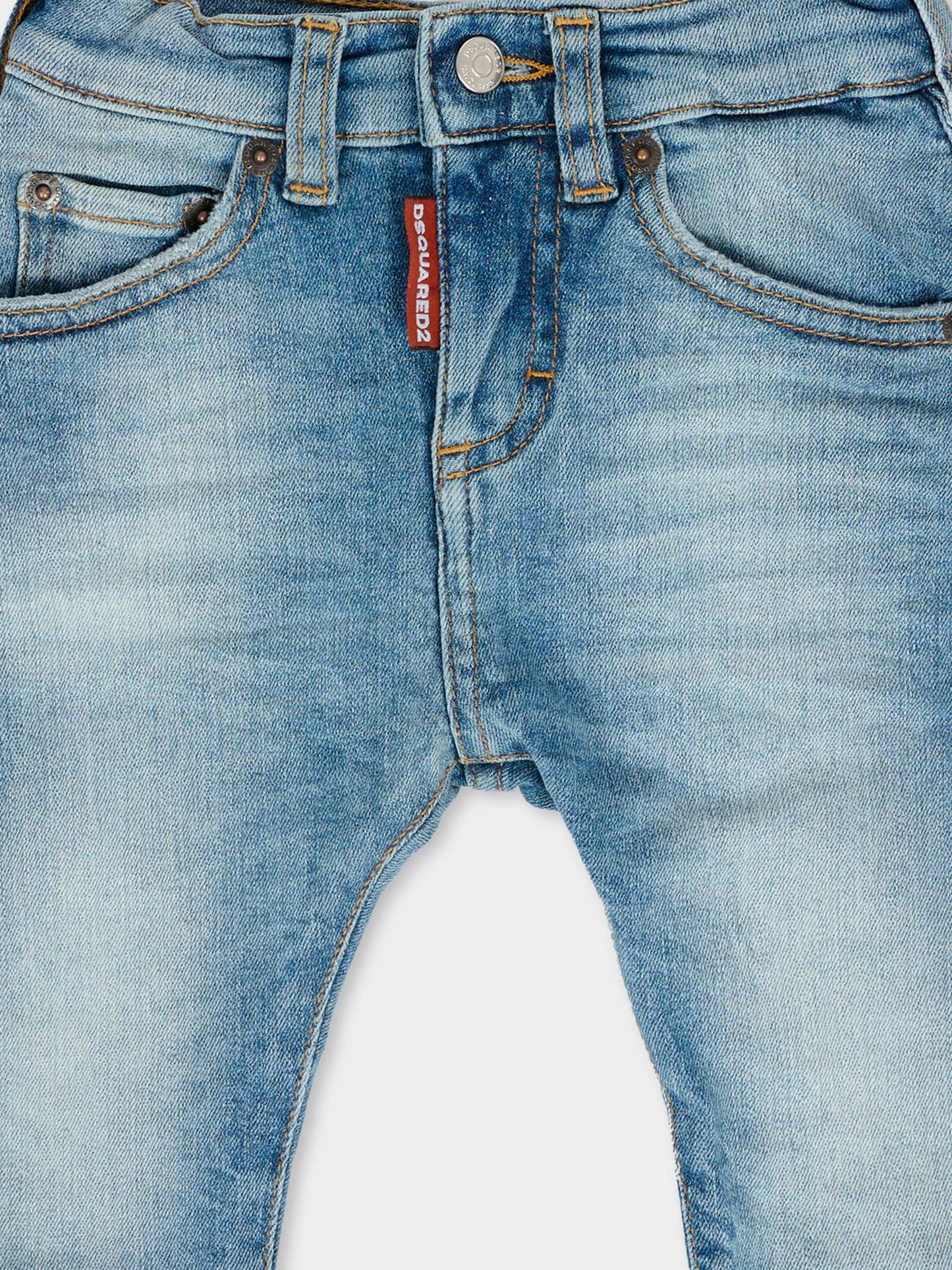 Jeans azzurri per neonato con logo,Dsquared2,DQ01TC-D0AET-DQ01
