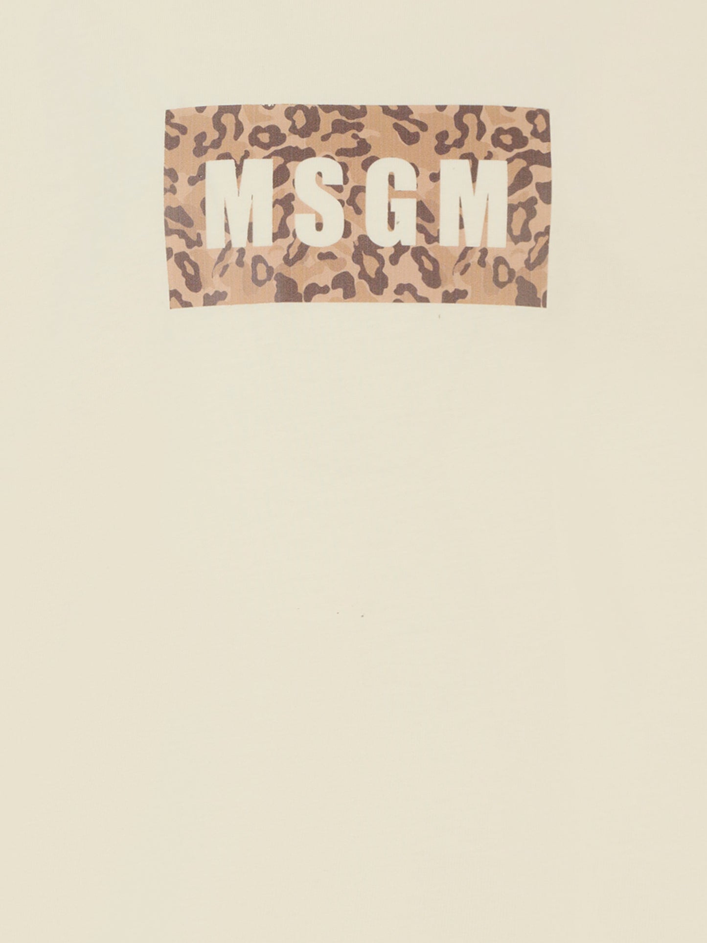 T-shirt avorio per bambina con logo animalier,Msgm Kids,F5MSJBTH300 013