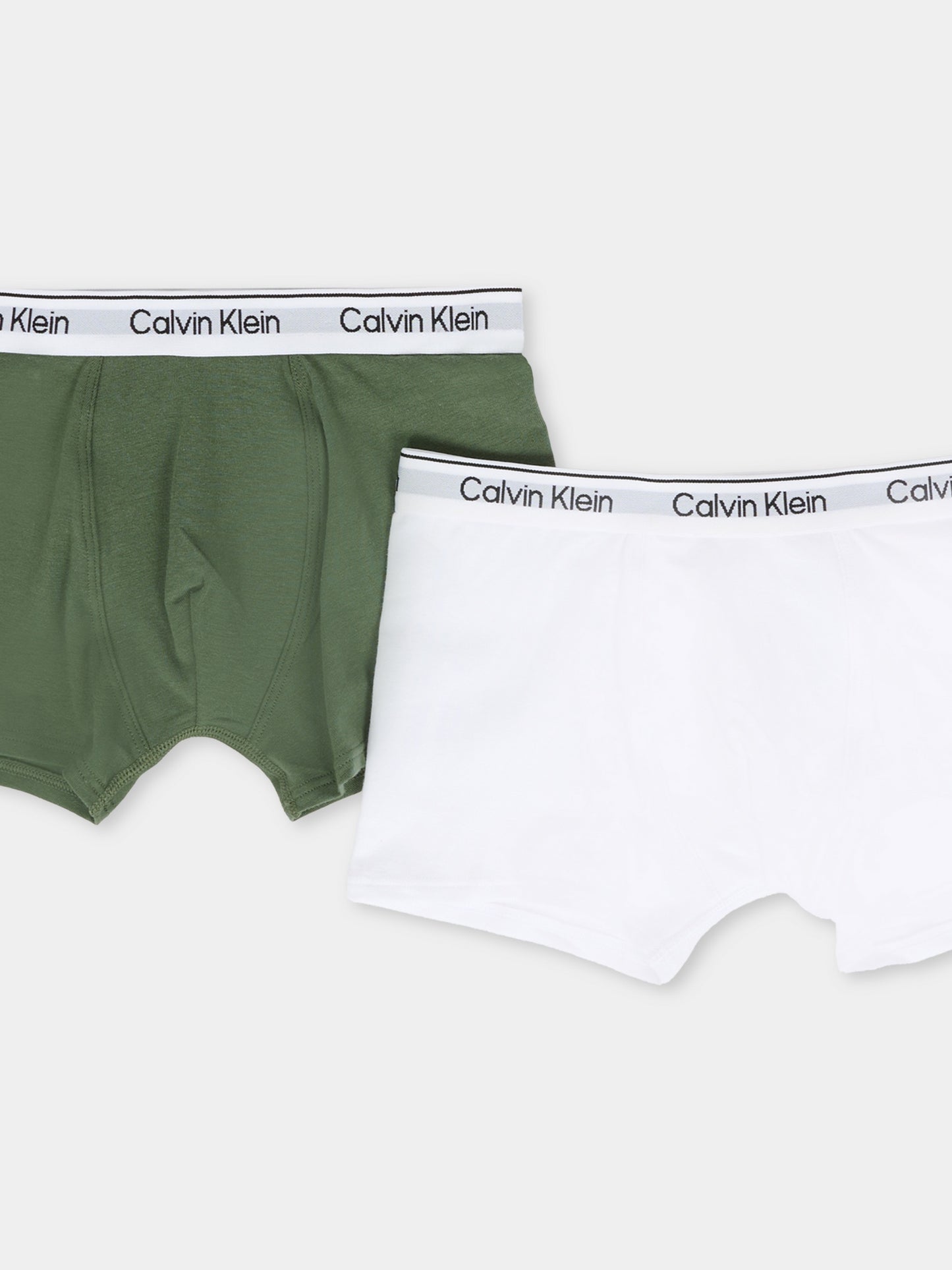 Set boxer bianco per bambino con logo,Calvin Klein Kids,25WCAB70B700506 0TV