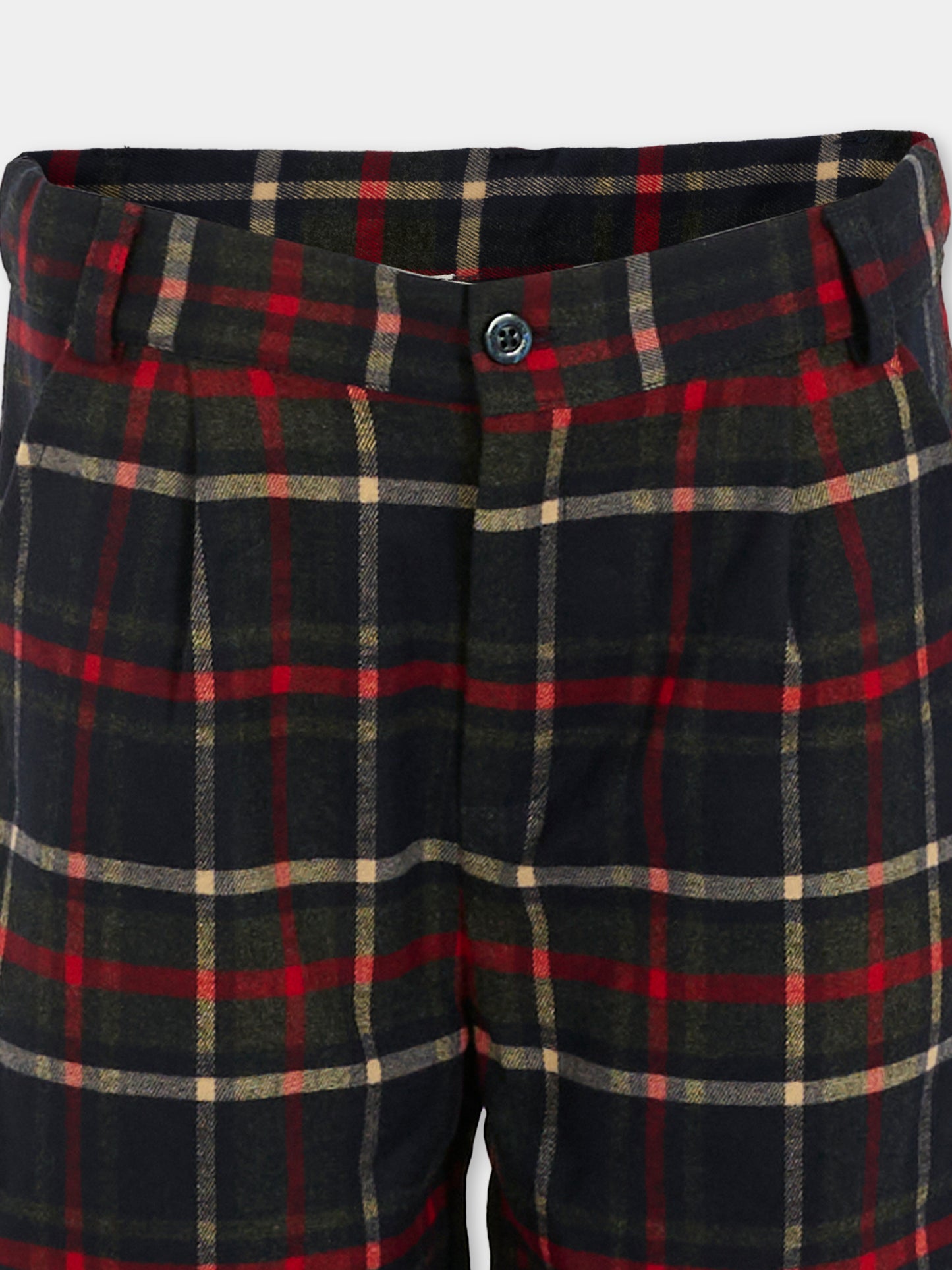 Shorts blu per bambino con motivo a quadri,Patachou,PAP CL4133370 Z0133