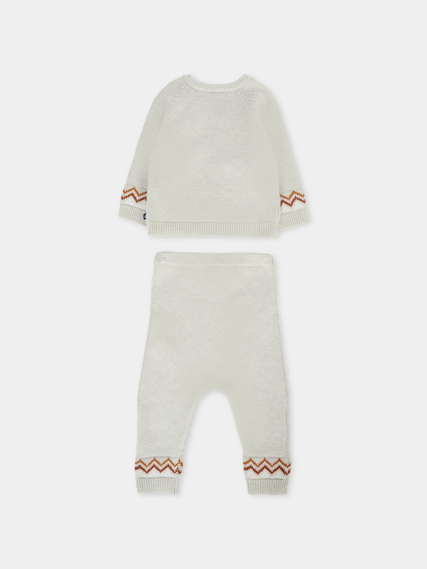 Completo grigio per neonati con scritta marrone,Petit Bateau,A0ECC 01