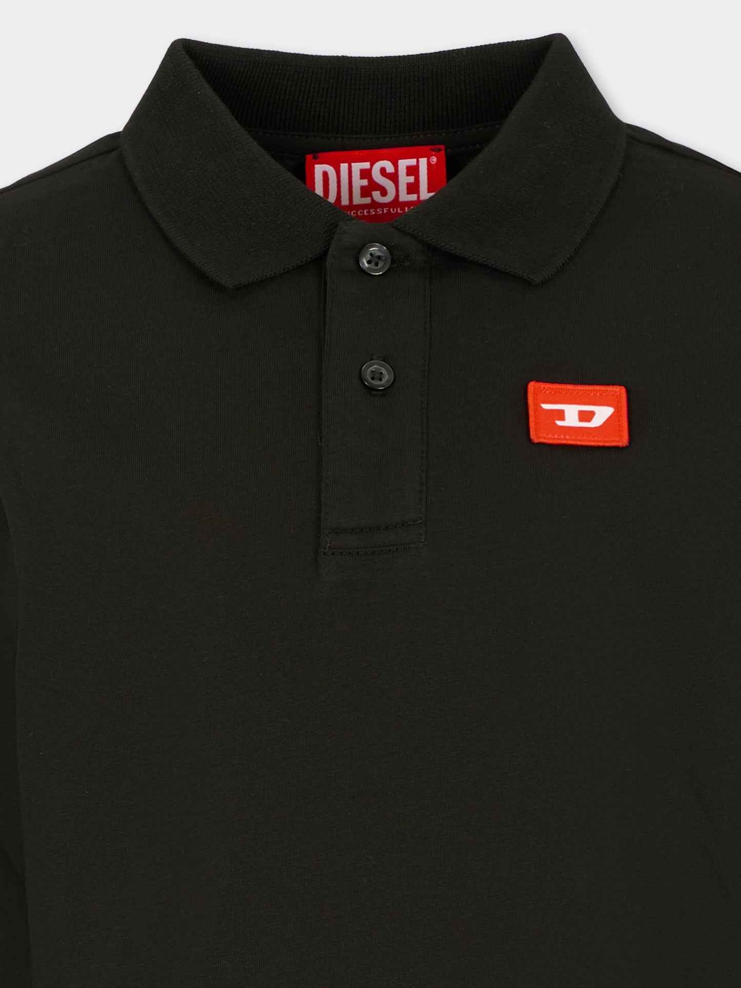 Polo nera per bambino con logo,Diesel,J02467-KYAR1-K900