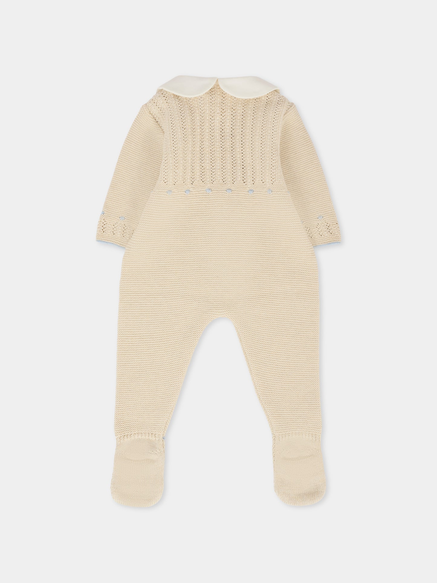 Tutina beige per neonato con ricami,Paz Rodríguez,005 123091 7380 H94