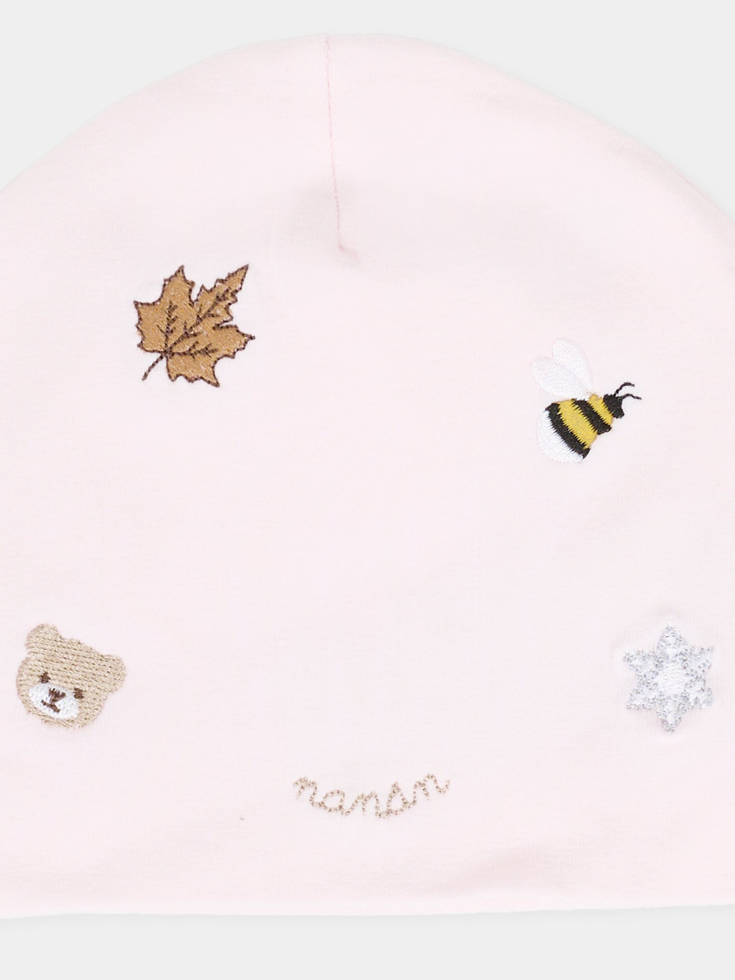 Berretto rosa per neonata con ape e orsetto,Nanán,I25005R