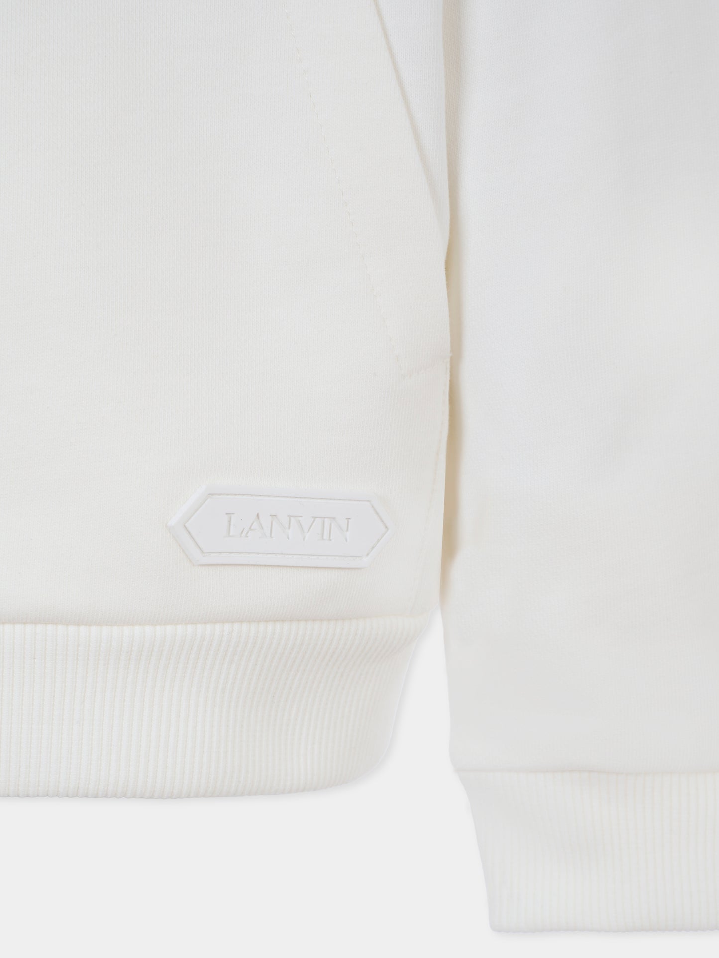 Felpa bianca per bambini con logo,Lanvin Petite,N30316 N89