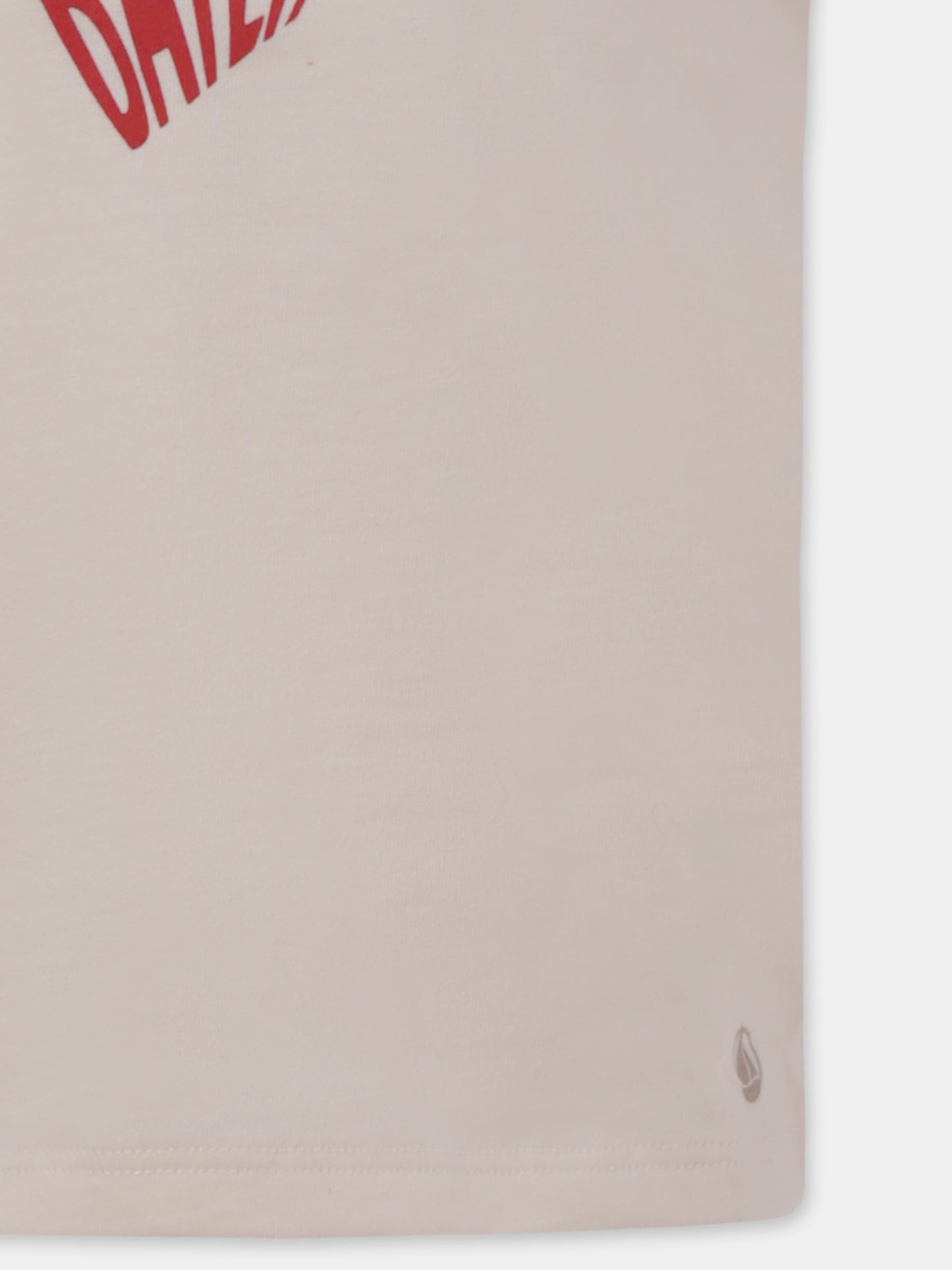 T-shirt avorio per bambina con logo,Petit Bateau,A09T2 02