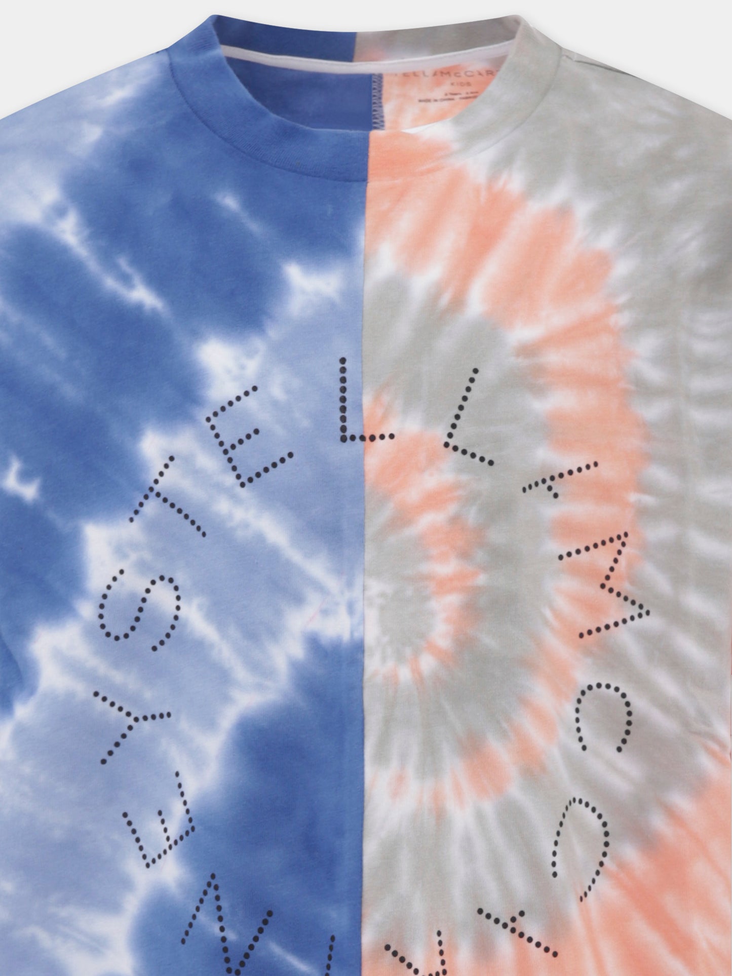 T-shirt multicolor per bambino con logo,Stella Mccartney Kids,TW8R21 Z2658 999MC