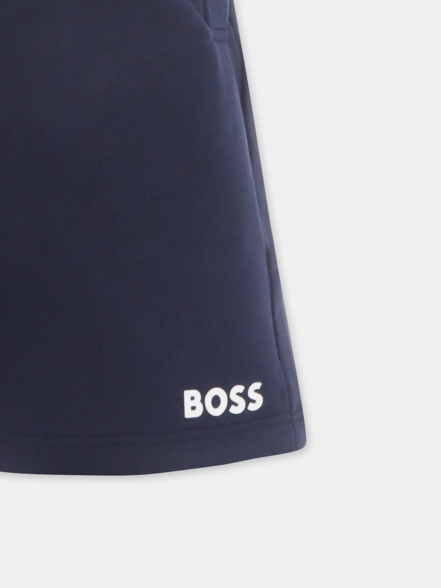 Shorts blu per bambino con logo,Boss,J50680 849