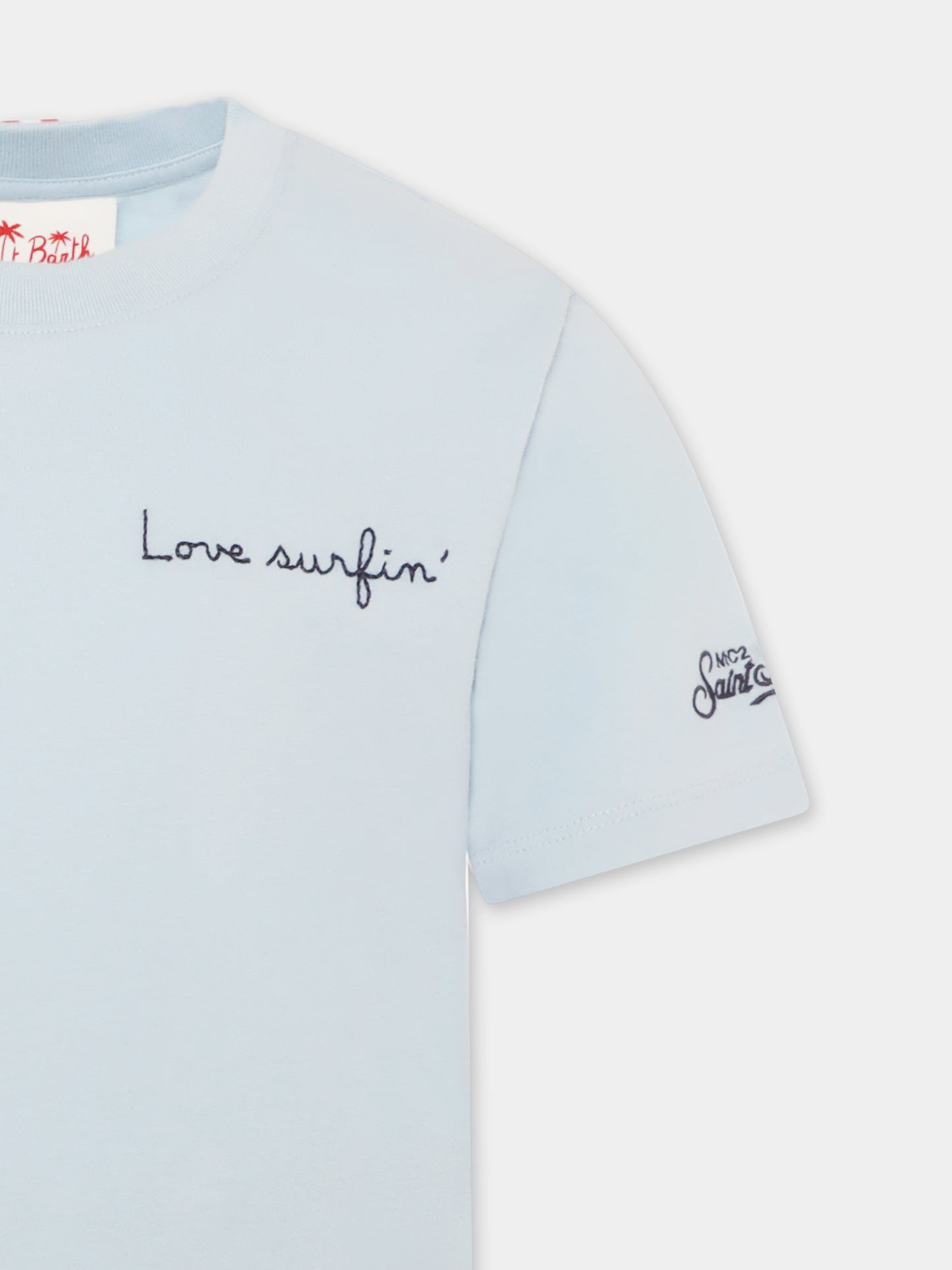 Light blue t-shirt for boy with Bart Simspson