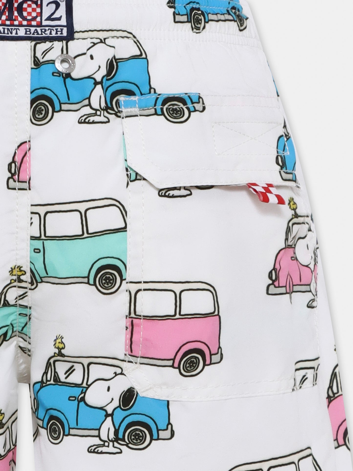 Multicolor swim shorts for boy with Snoopy