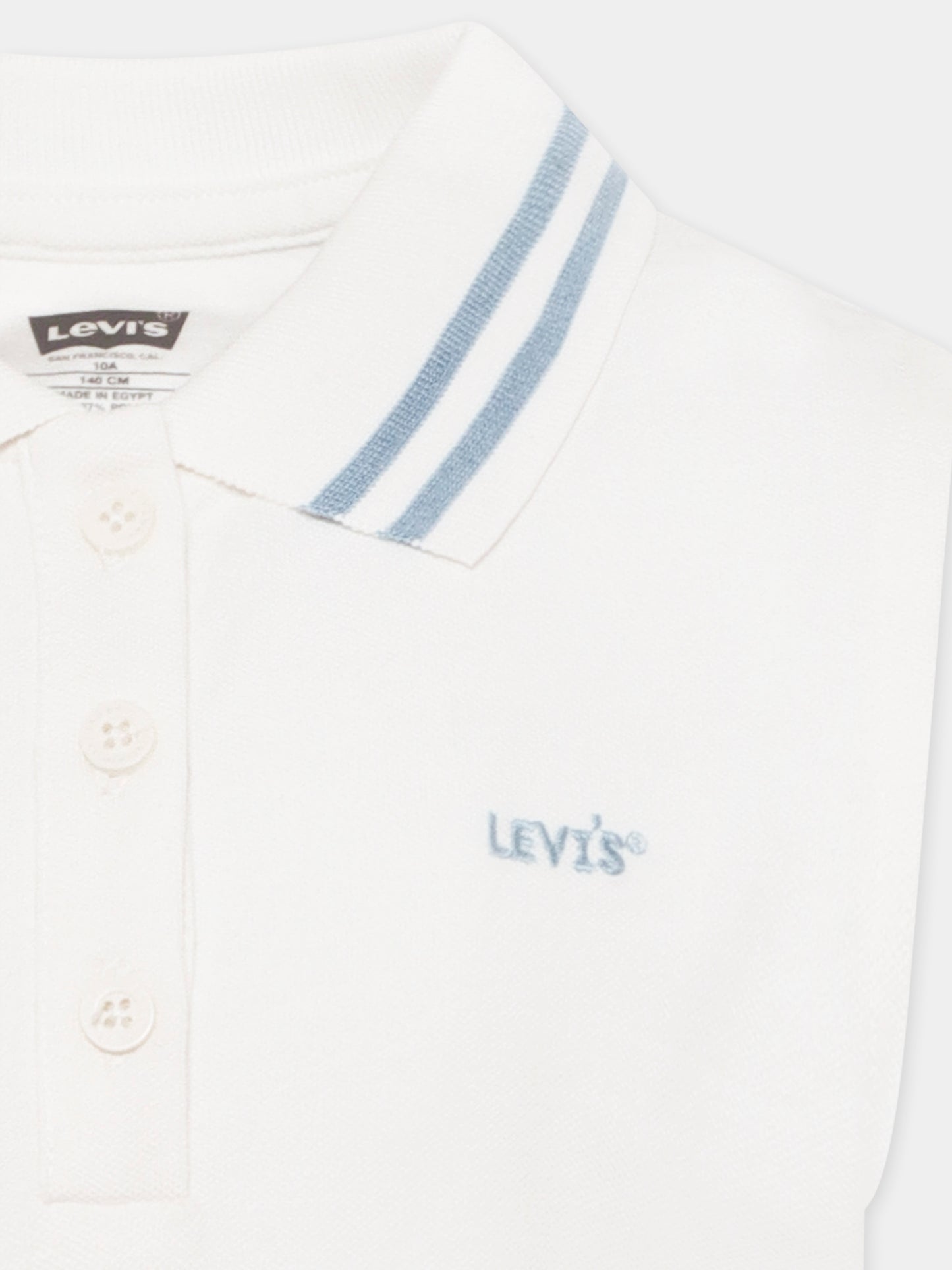 Polo bianca per bambina con logo,Levi's Kids,4EK176 X1O