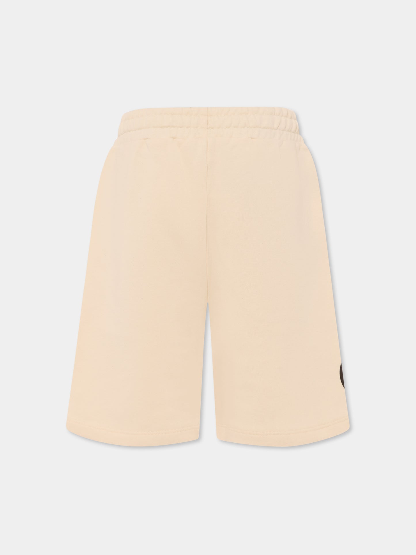 Ivory shorts for kids with logo