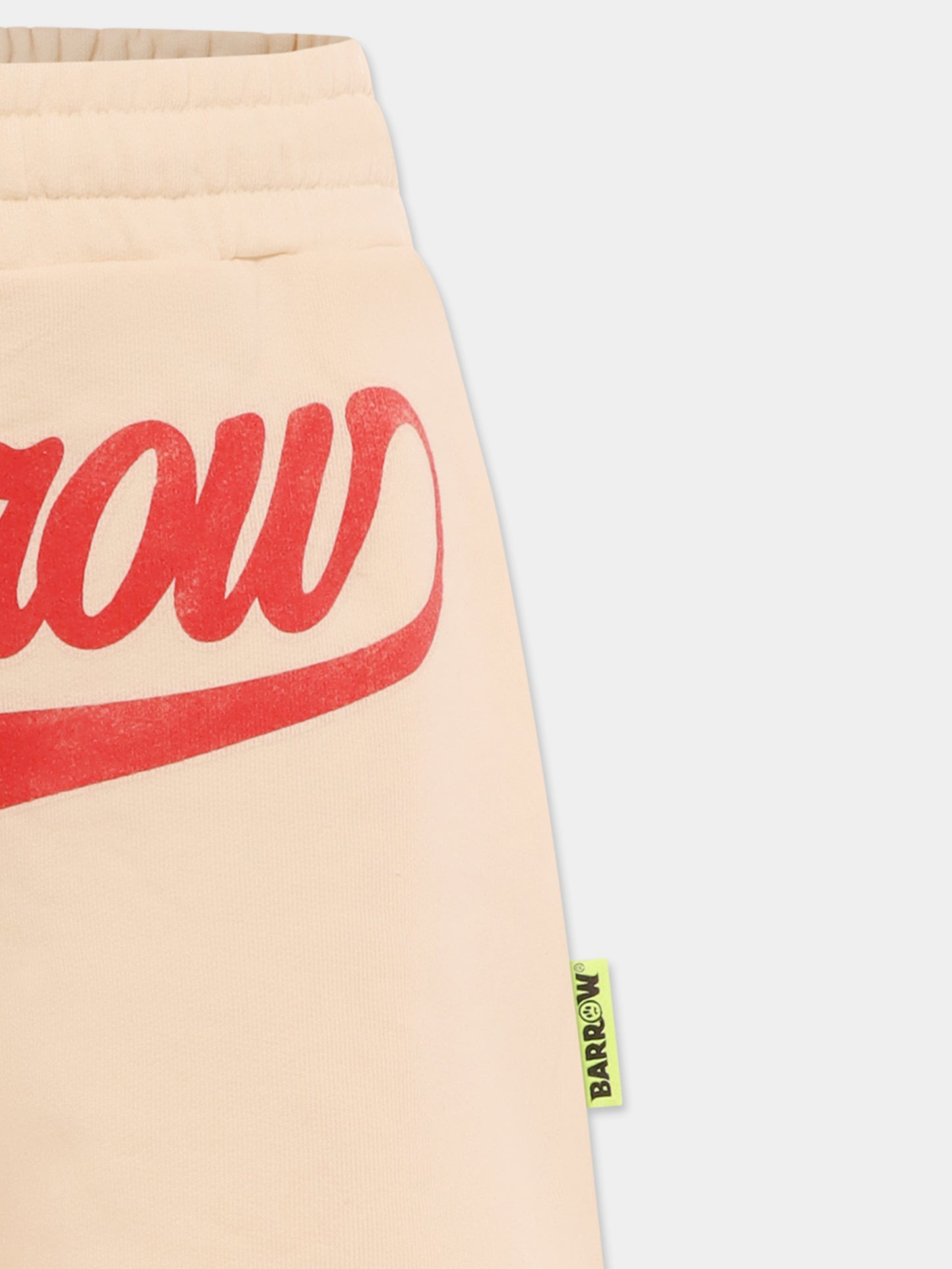 Ivory shorts for kids with logo