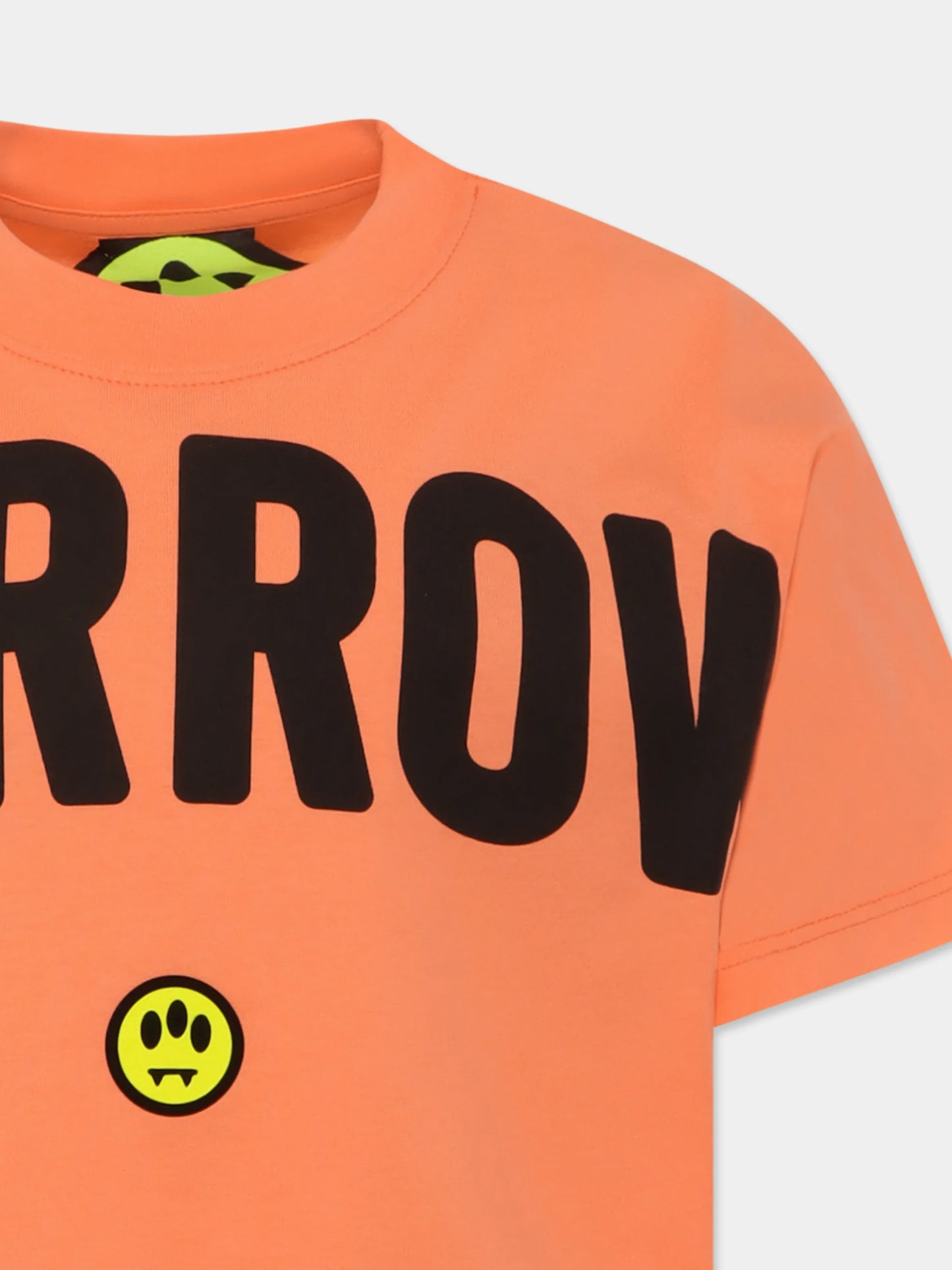 T-shirt arancione per bambini con logo e smile,Barrow,S5BKJUTH063 258