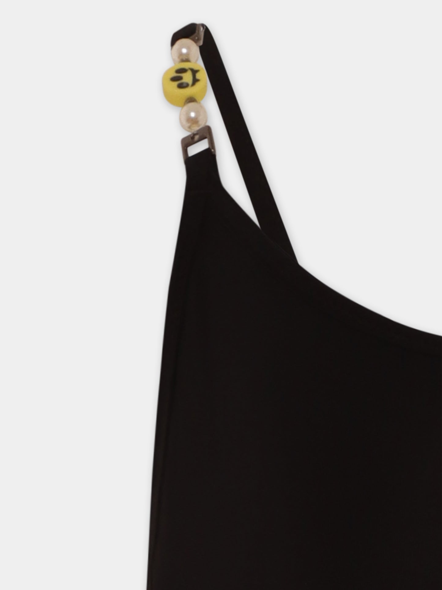 Costume intero nero per bambina con logo e smile,Barrow,S5BKJGSM172 110