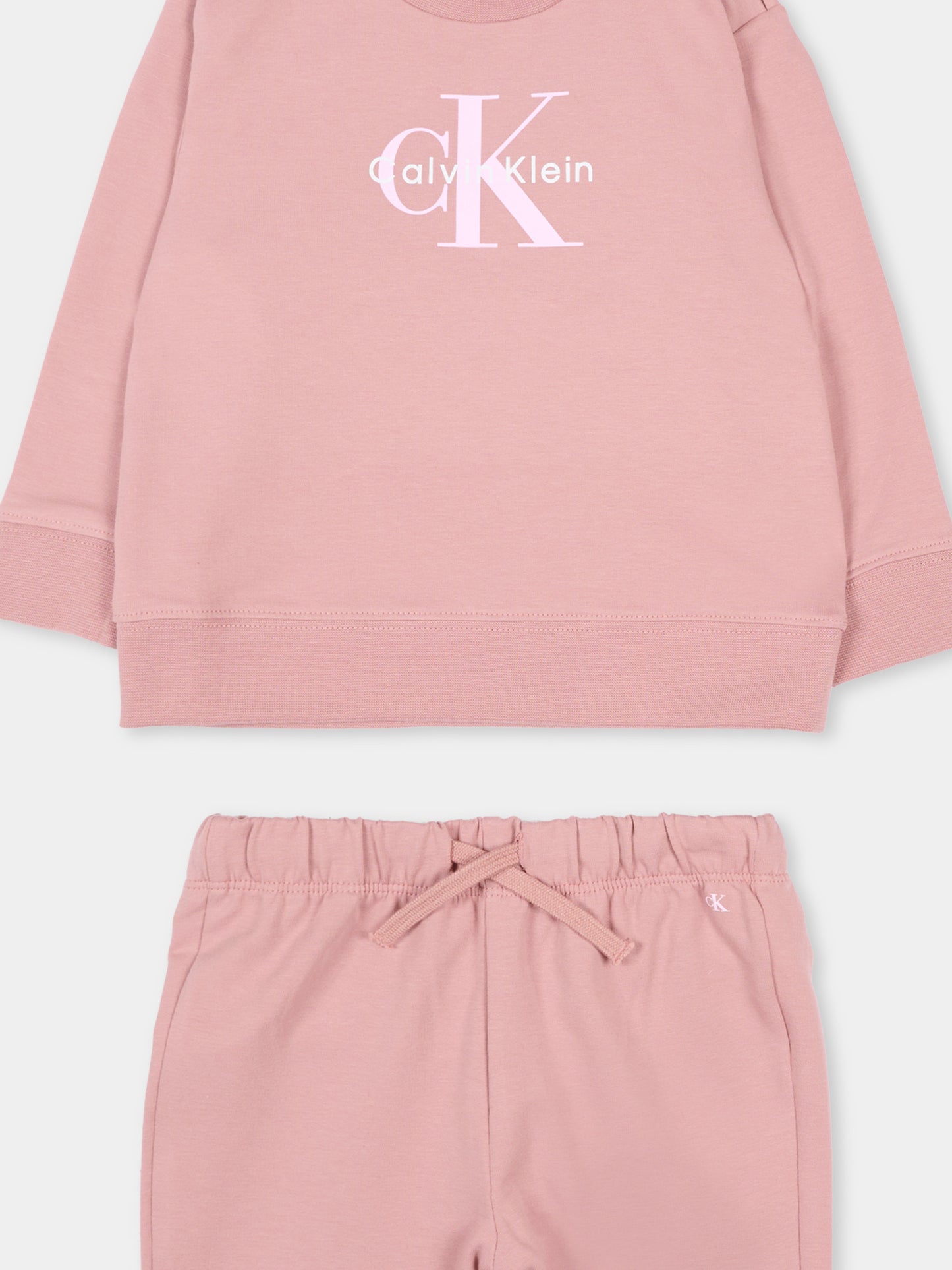 Completo sportivo rosa per neonata logo,Calvin Klein Kids,IN0IN00353 TP9