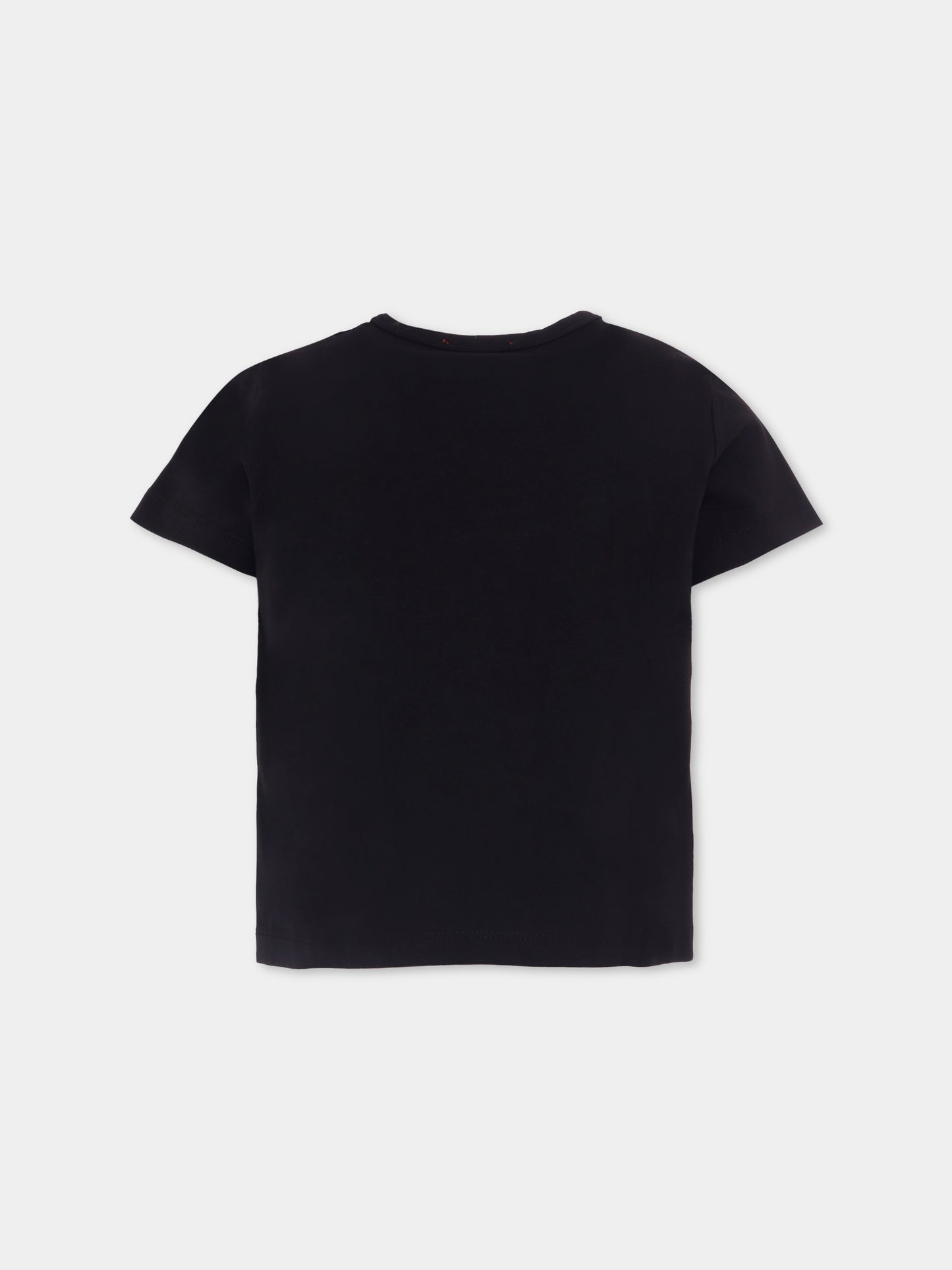 T-shirt nera per bambina con logo,Diesel,J02036 0AFAA K900