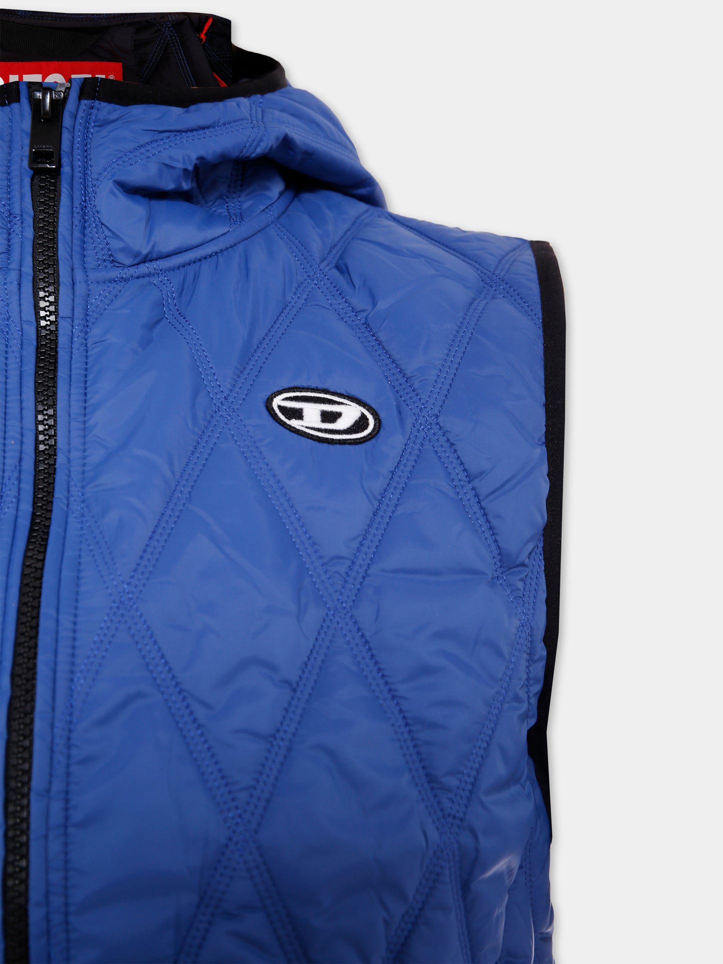 Gilet blu per bambino con logo,Diesel,J02088 KXBM0 K843