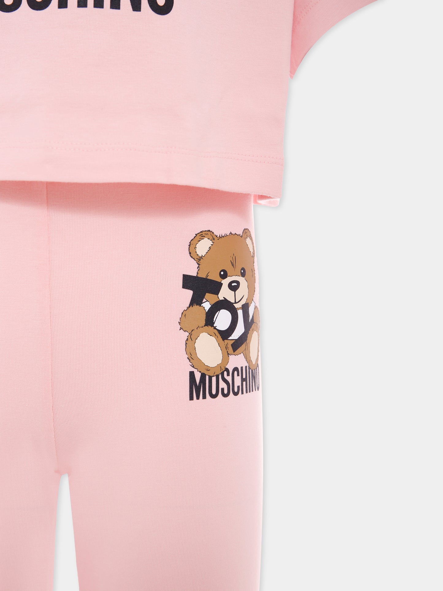 Completo rosa per bambina con Teddy Bear,Moschino Kids,HDG01H LBA00 50209