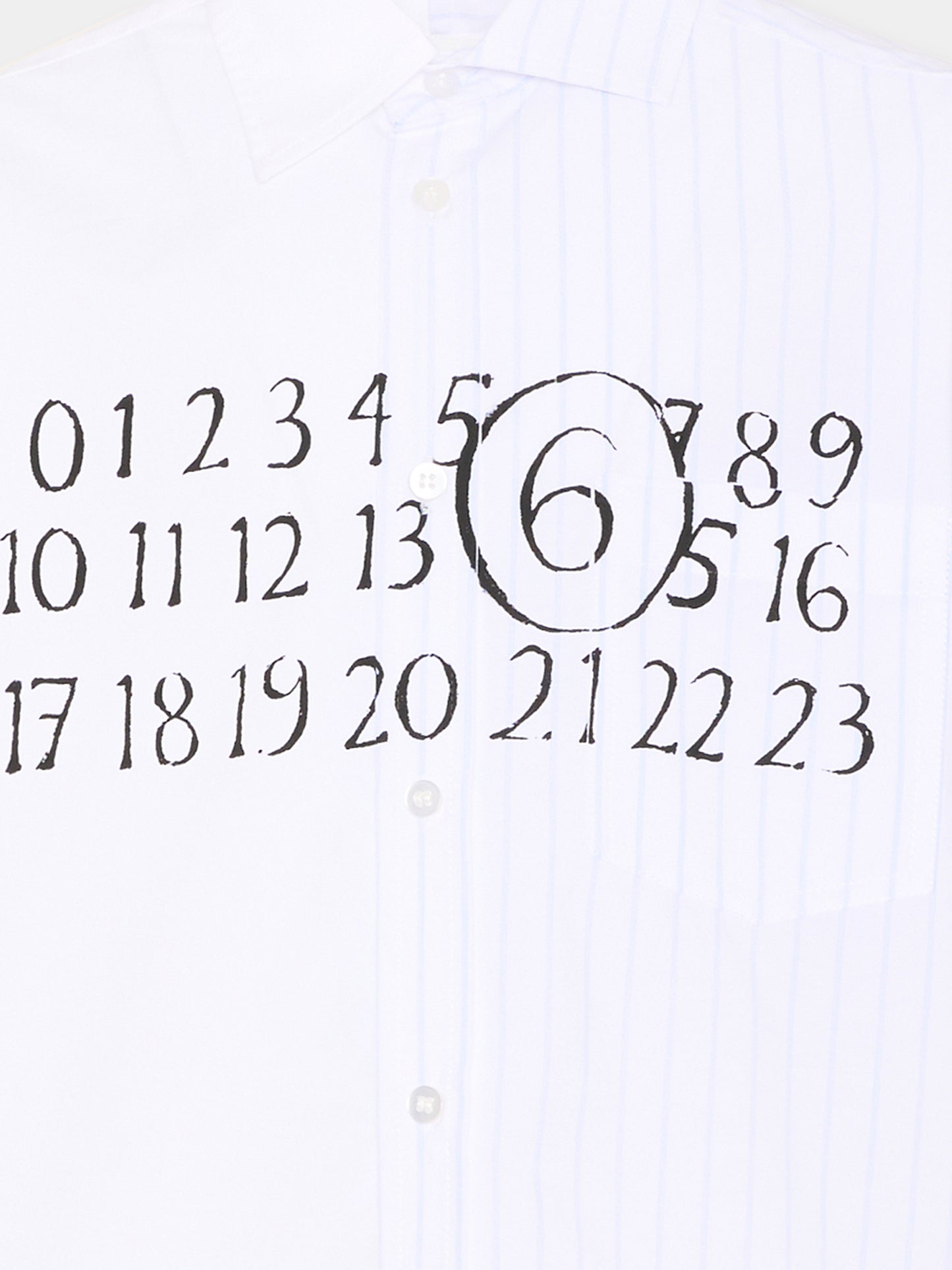 Camicia bianca per bambino con logo numerico,Mm6 Maison Margiela,M60947 MM07H M6C44