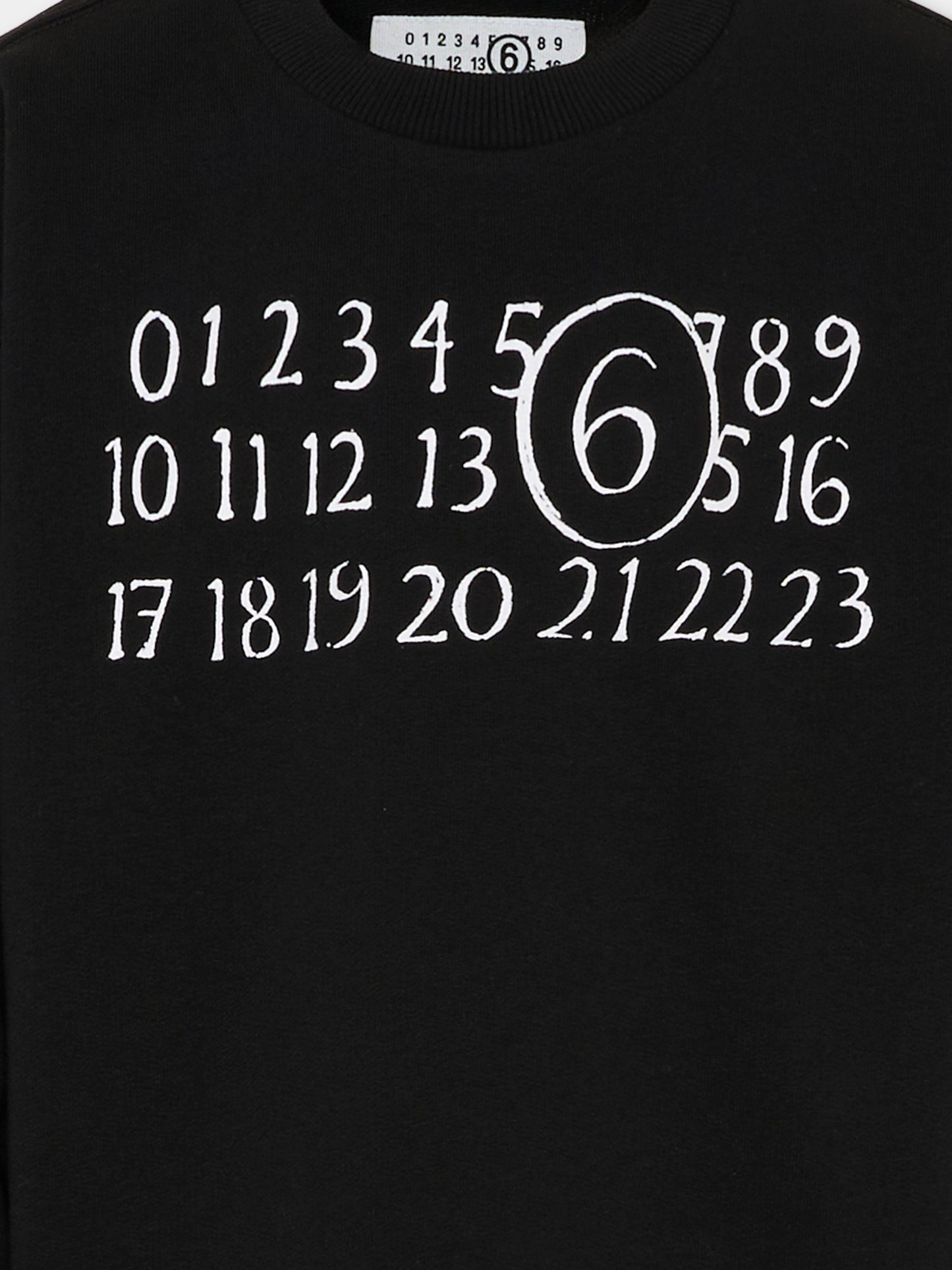 Felpa nera per bambini con logo,Mm6 Maison Margiela,M61009 MM02X M6900