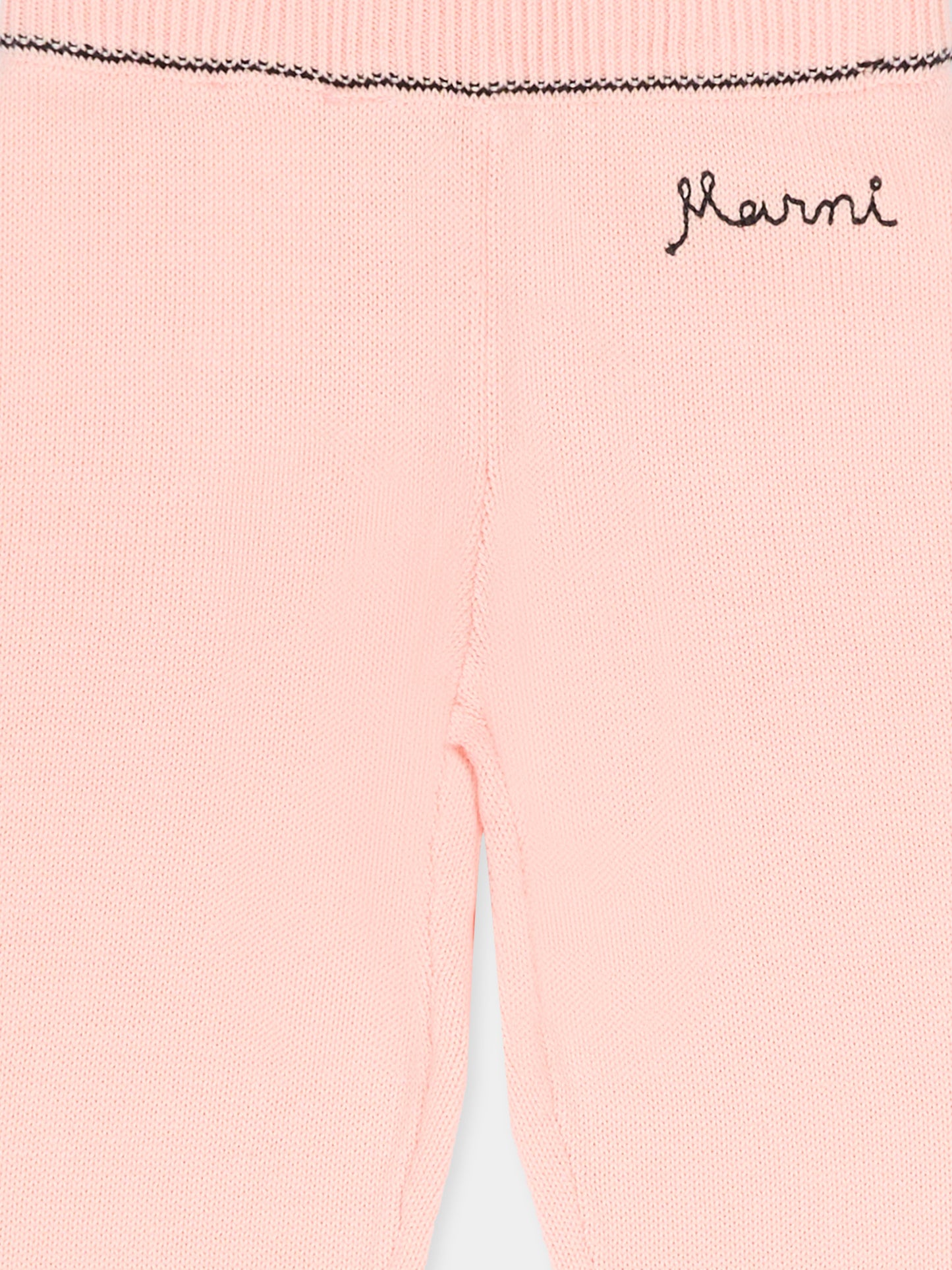 Pantaloni rosa per neonata con logo ricamato,Marni Kids,M00994 M00X8 0M351