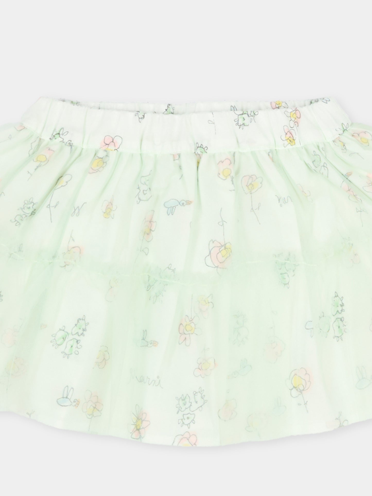 Gonna bianca per neonata con stampa floreale,Marni Kids,M01654 M00WJ 0M100