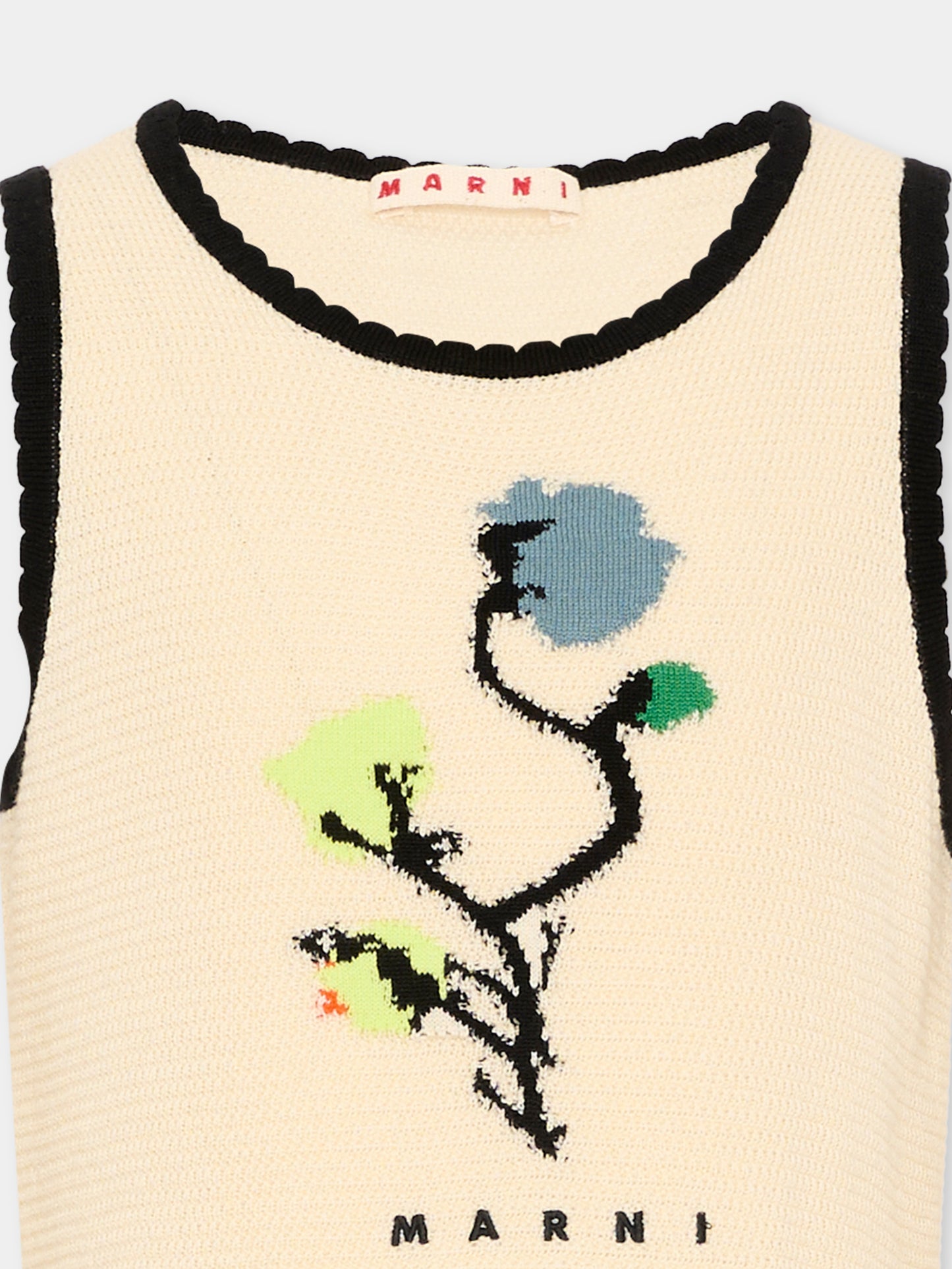 Top beige per bambina con fiore,Marni Kids,M01737 M00WZ 0M115