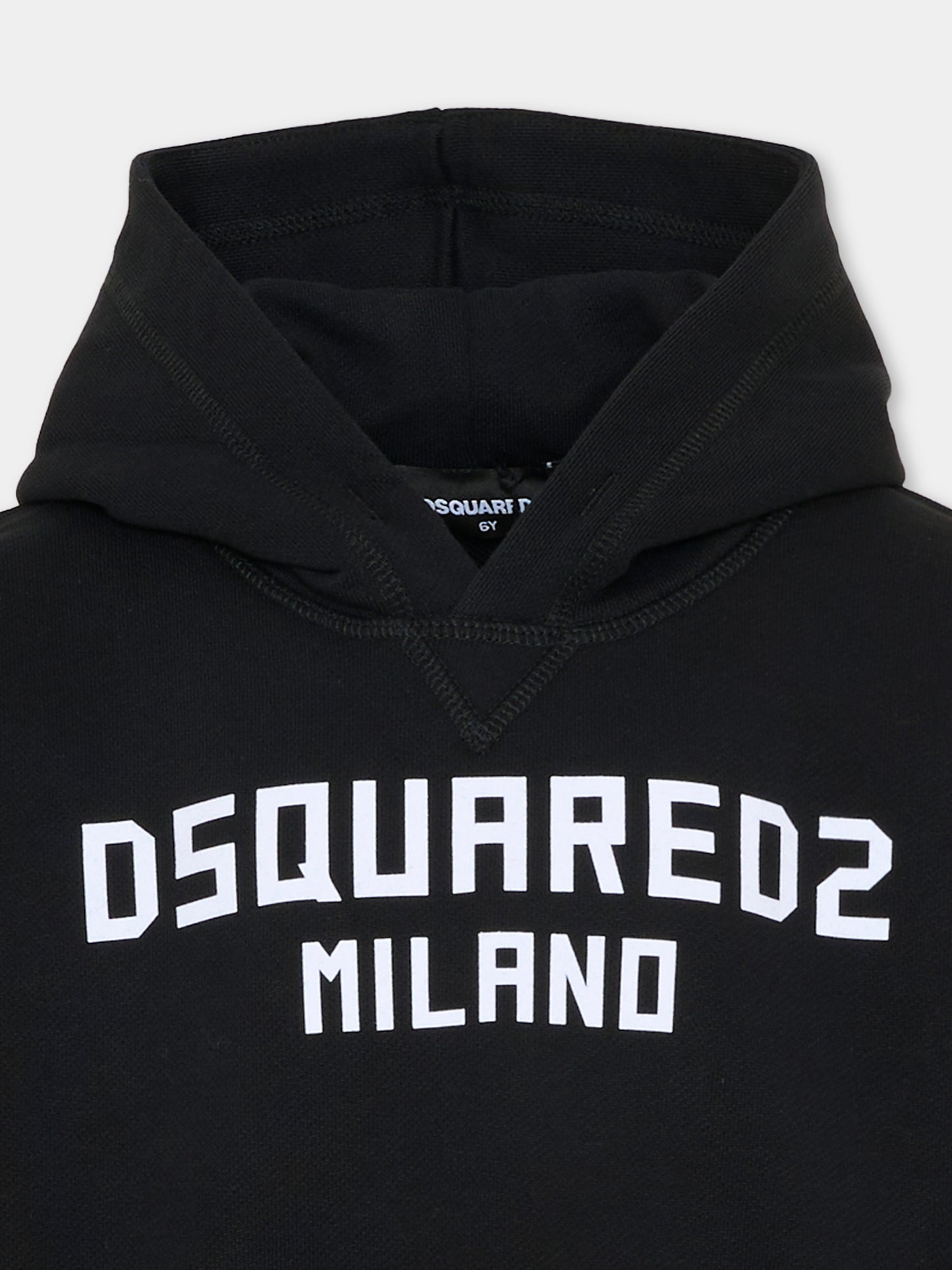 Felpa nera per bambino con logo,Dsquared2,DQ3184 D0A9U DQ900