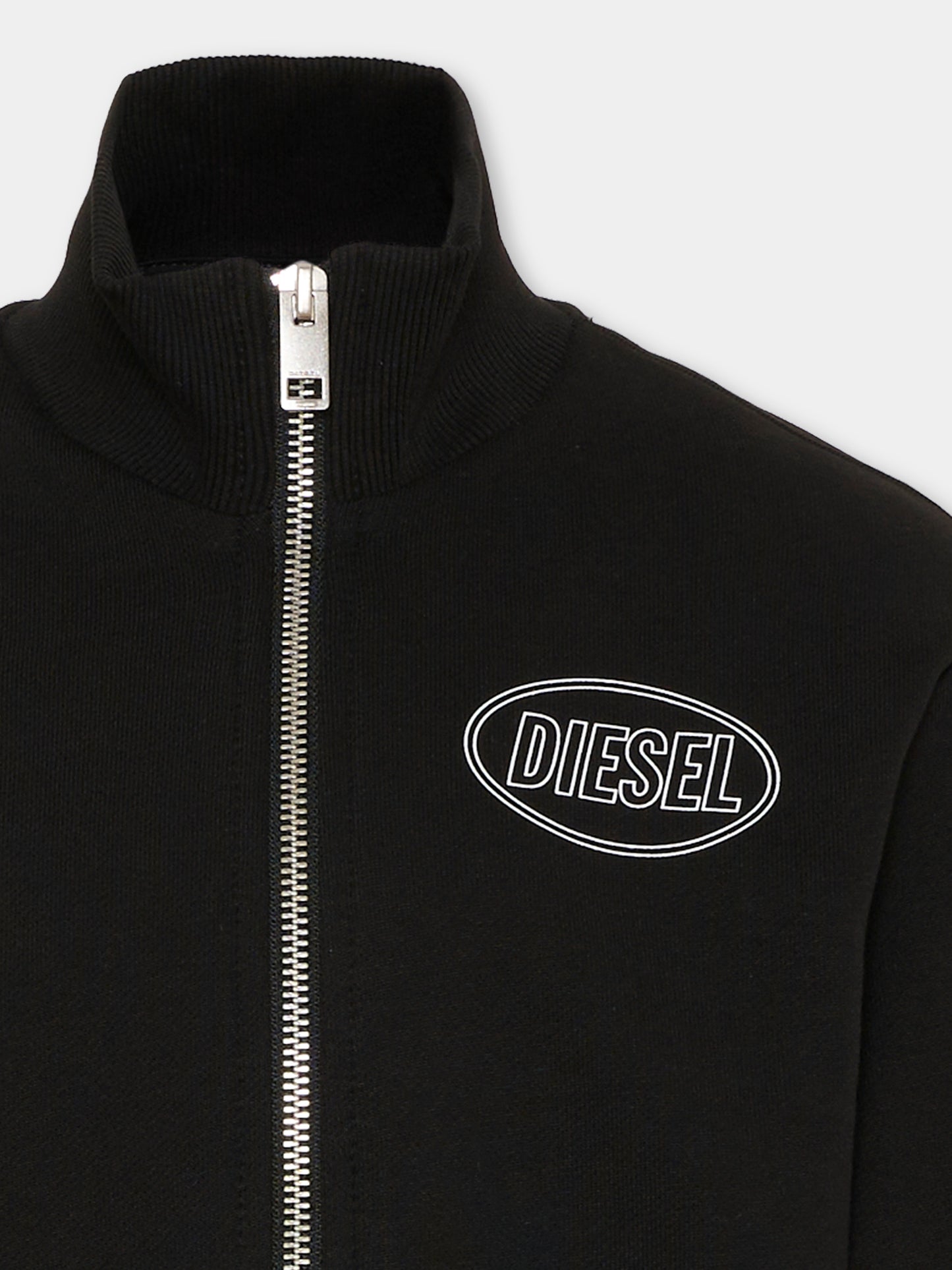 Felpa nera per bambino con logo,Diesel,J02613 0GEAD K900