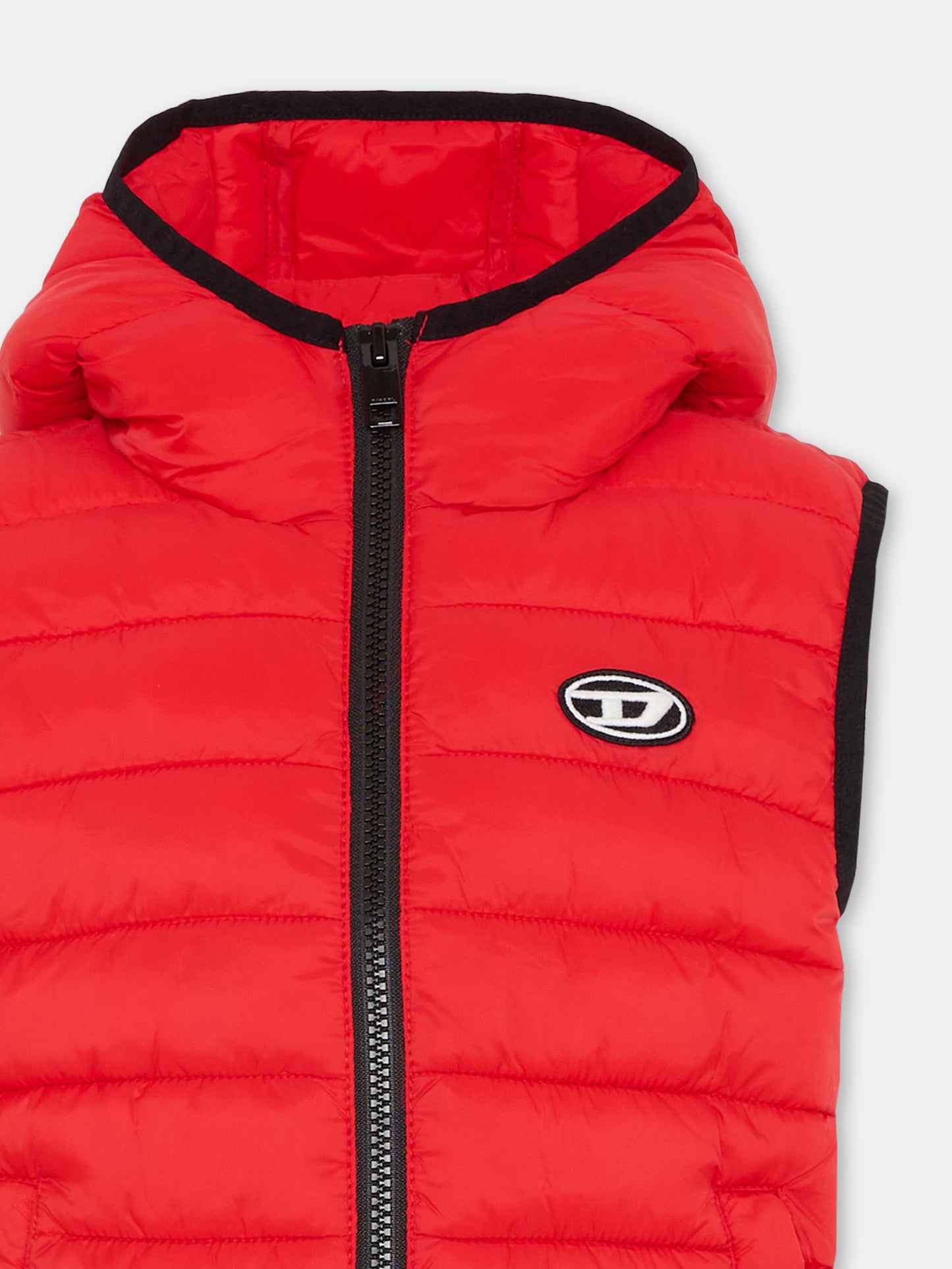 Gilet rosso per bambini con logo,Diesel,J02696 KXBT0 K405