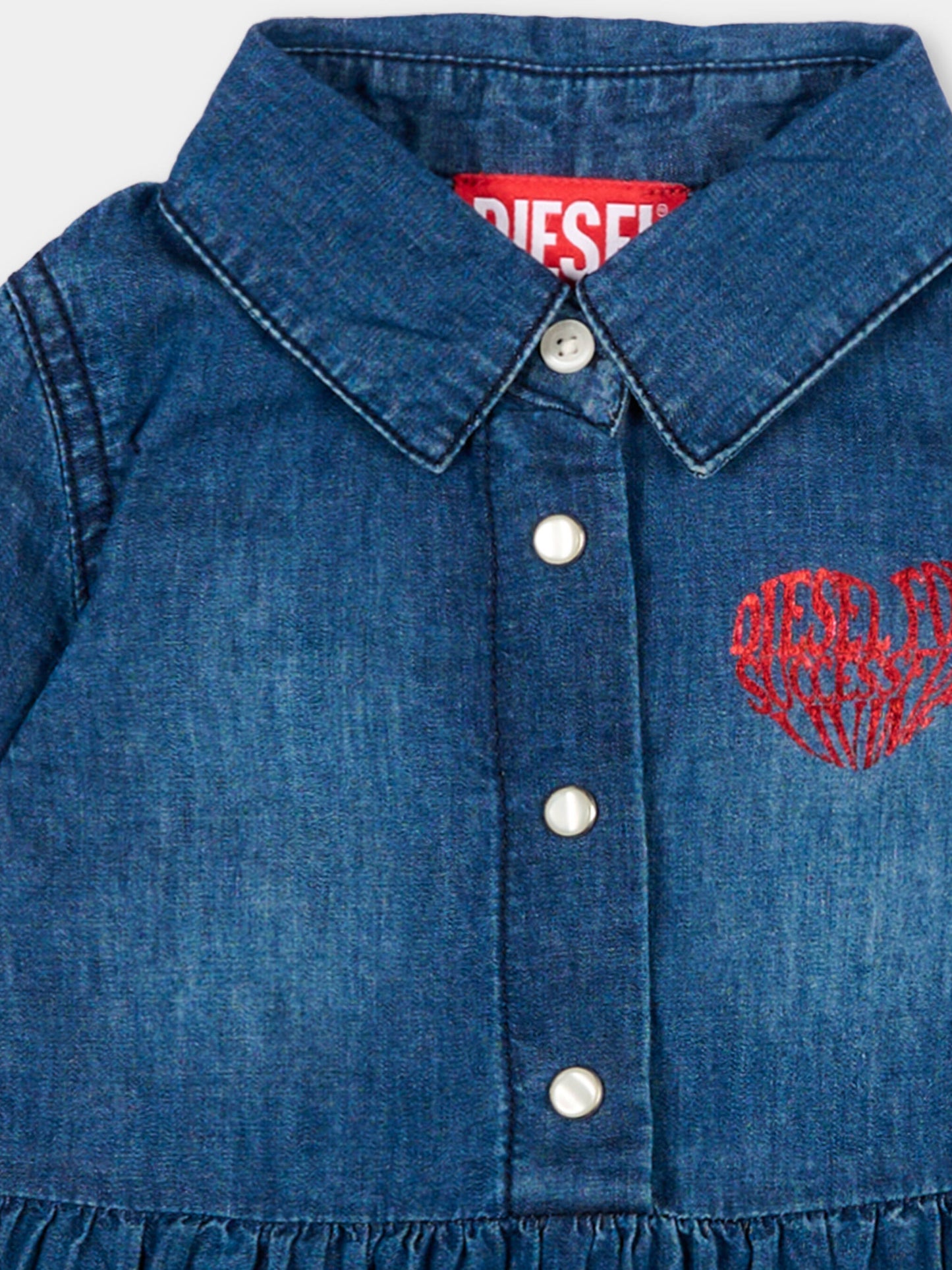 Vestito denim per neonata con cuore,Diesel,K00720 KXBRW K01