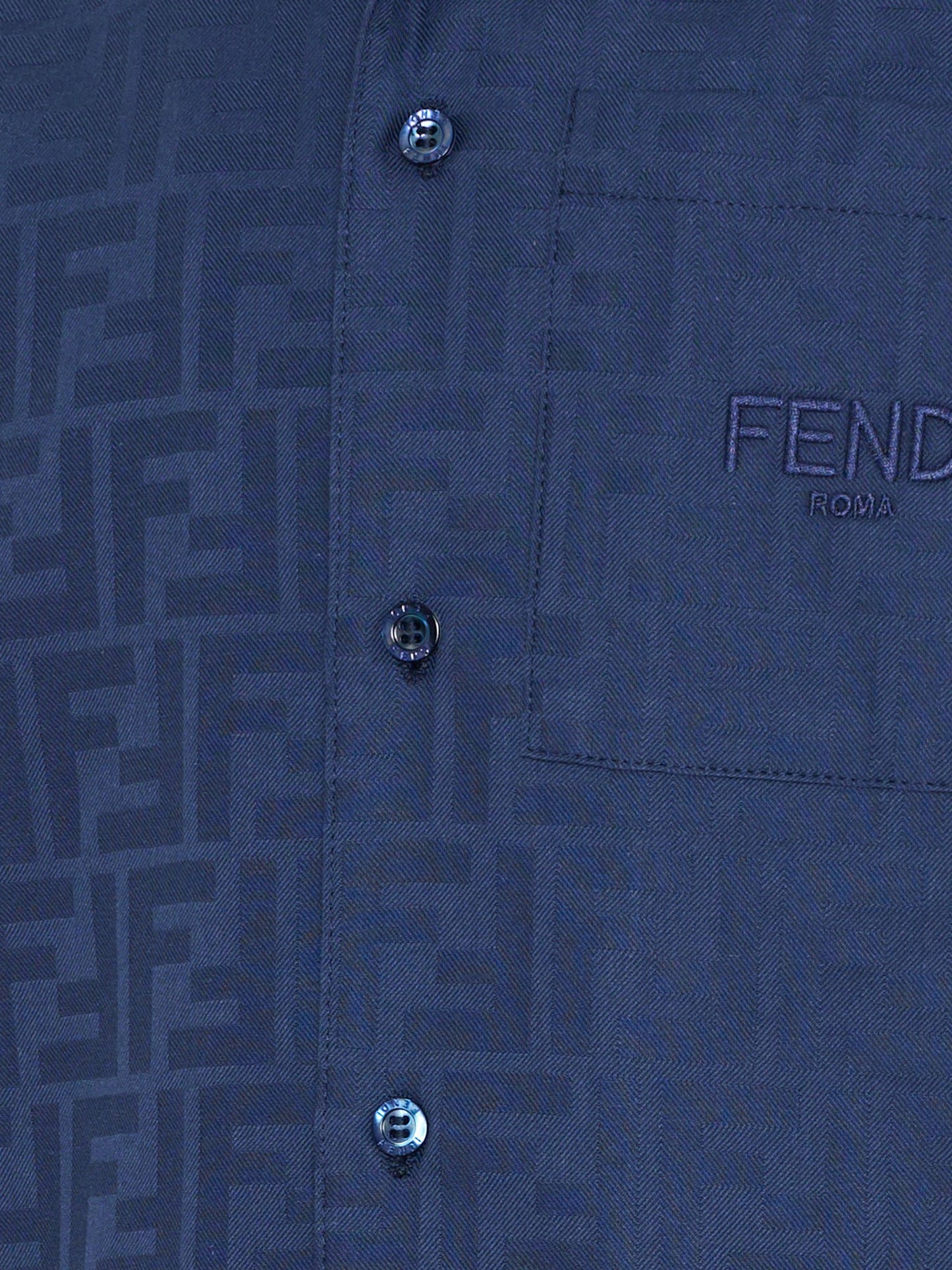Camicia blu per bambino con FF,Fendi Kids,JMC202 AS64 F1I11