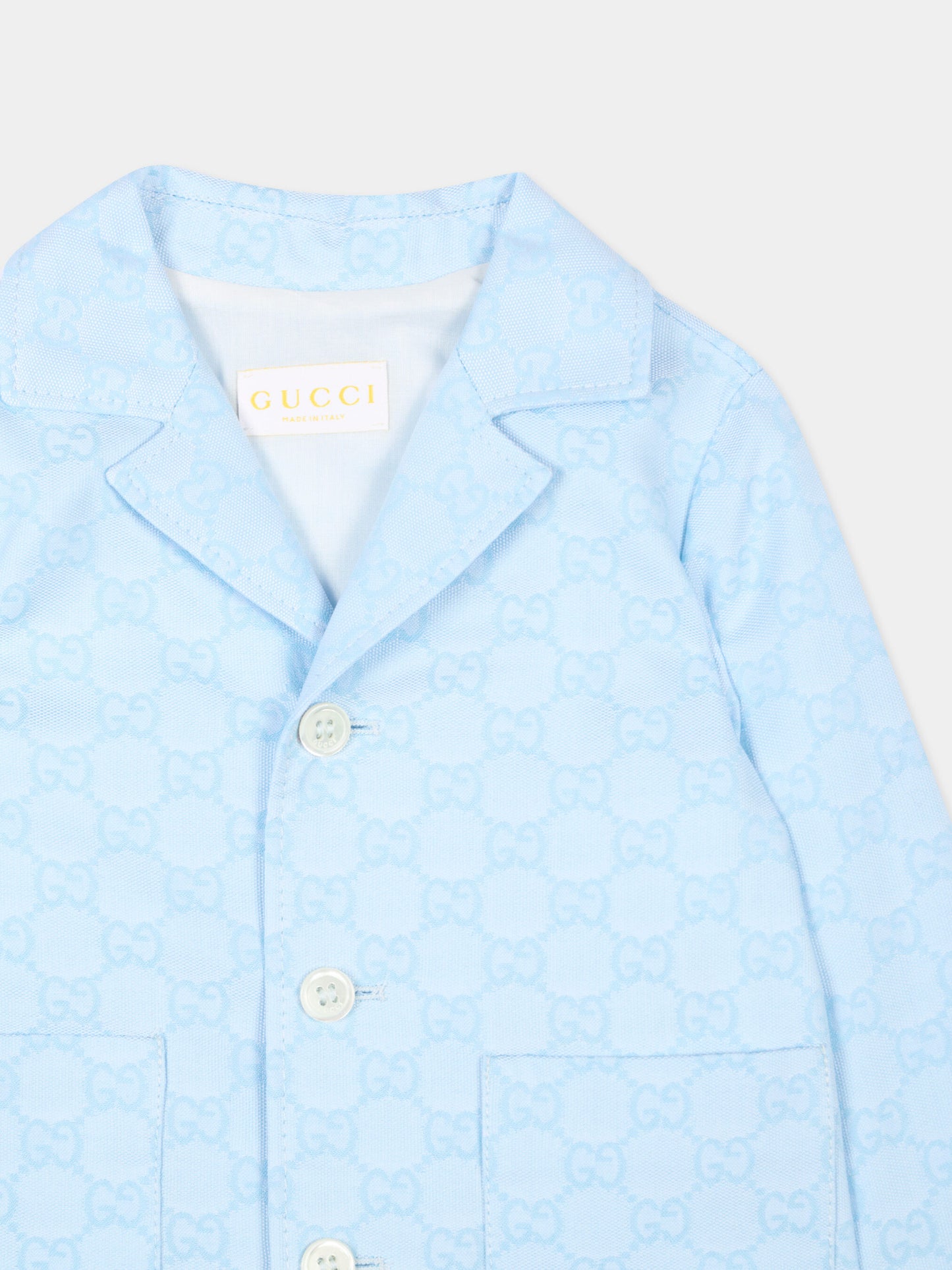 Giacca azzurra per neonato con monogram,Gucci Kids,854120 XWA7H 4773