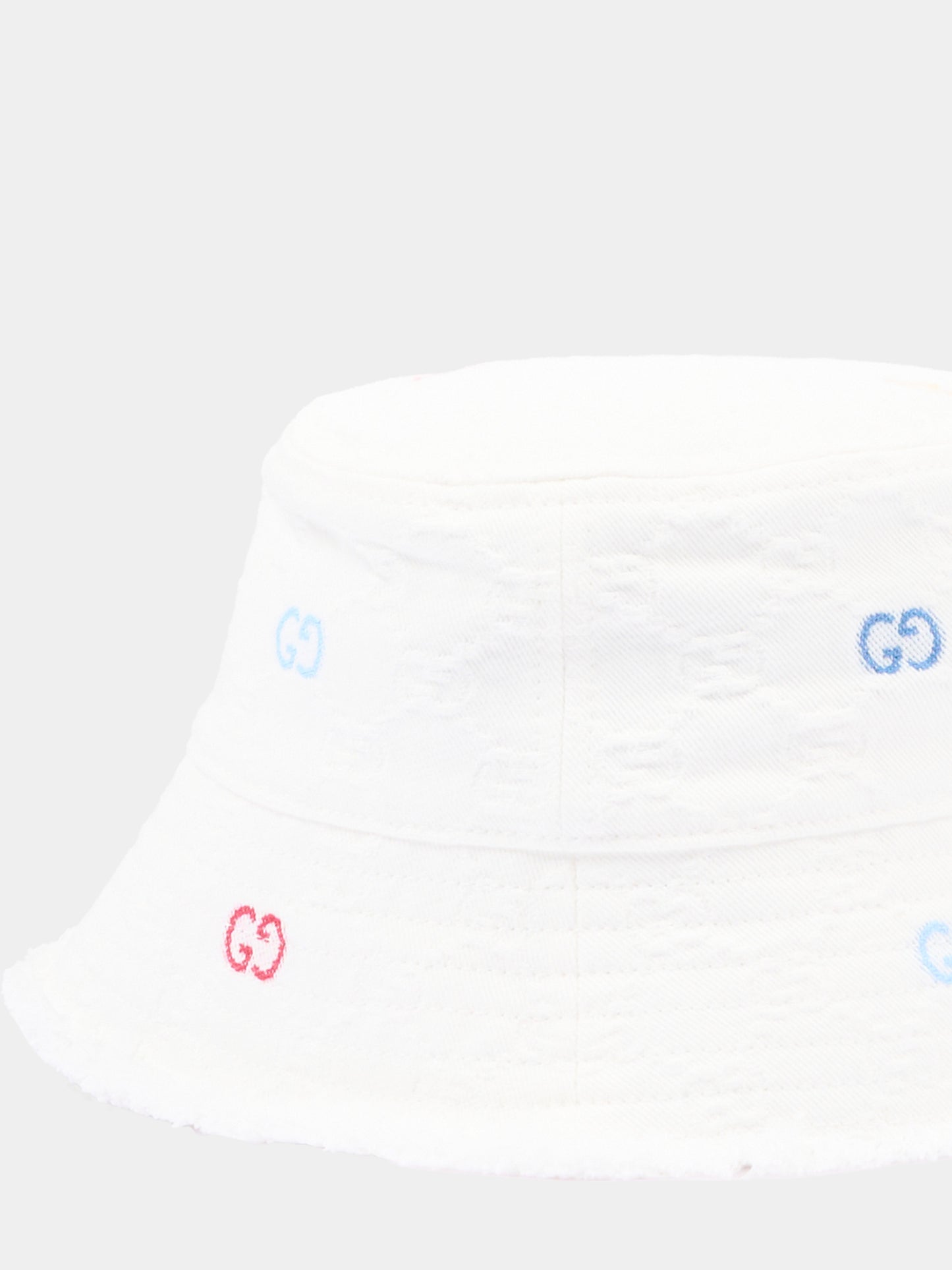 Cloche bianca per neonati jacquard GG,Gucci Kids,860558 3HBH7 9000