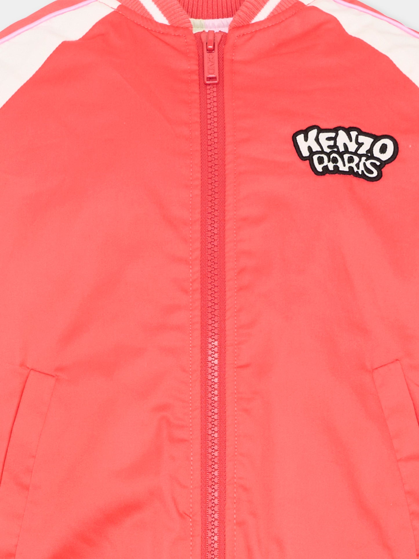 Bomber rosso per bambina con panda,Kenzo Kids,K61784 976