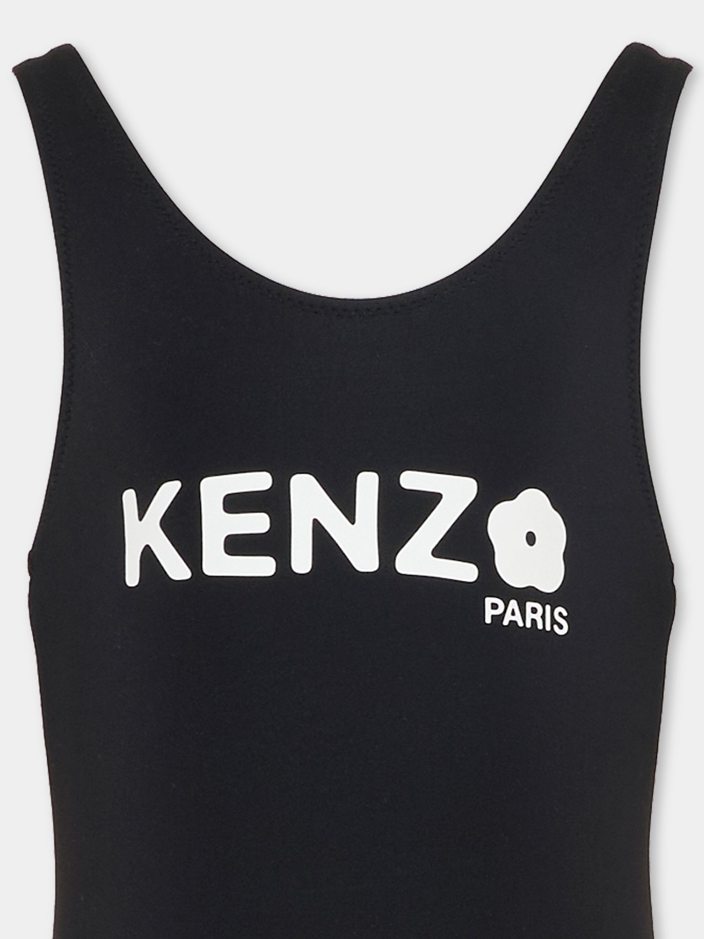 Costume intero nero per bambina con logo,Kenzo Kids,K61789 09B