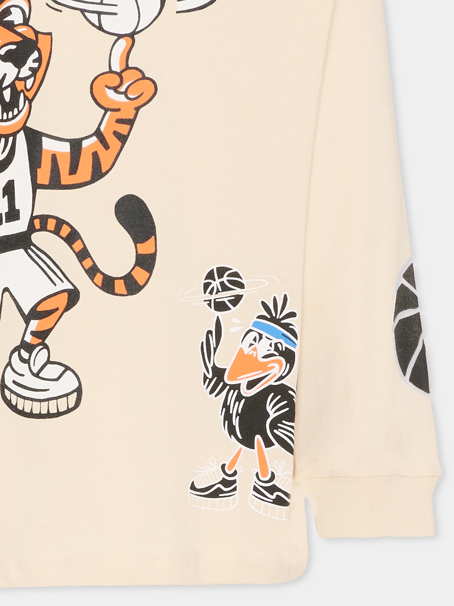 T-shirt Rube beige per bambino con mascotte del basket,Molo,1S26A409 9887