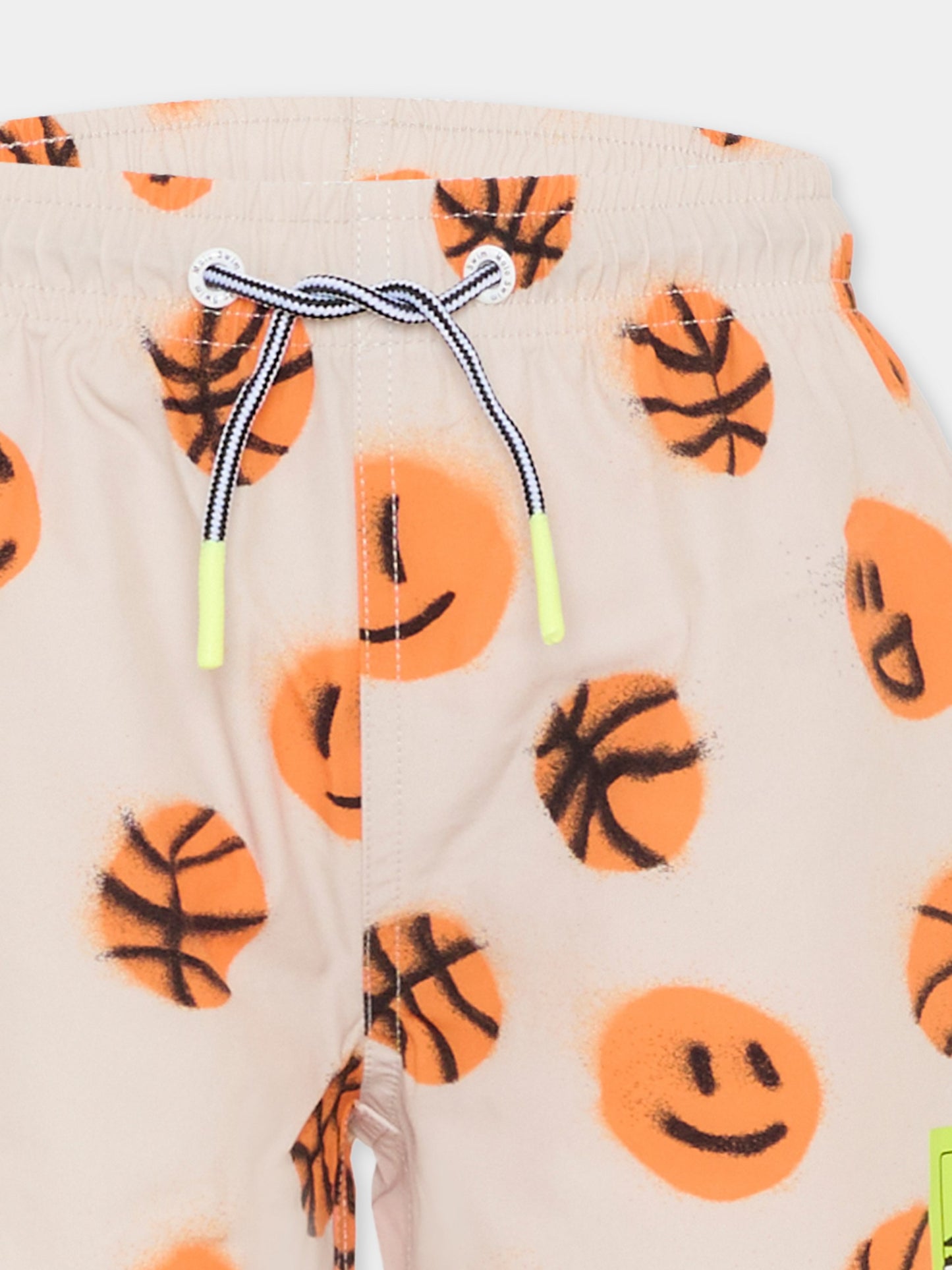 Boxer mare Niko beige per bambino con stampa smile,Molo,8S26P402 9531