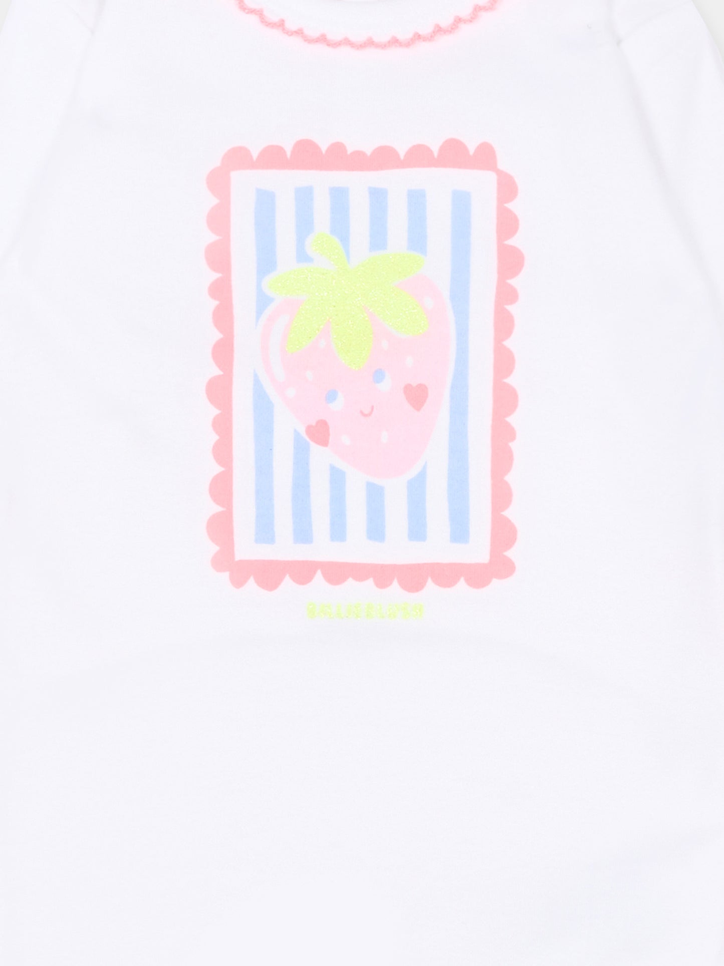 Tutina bianca per neonata con fragola,Billieblush,U21808 10P