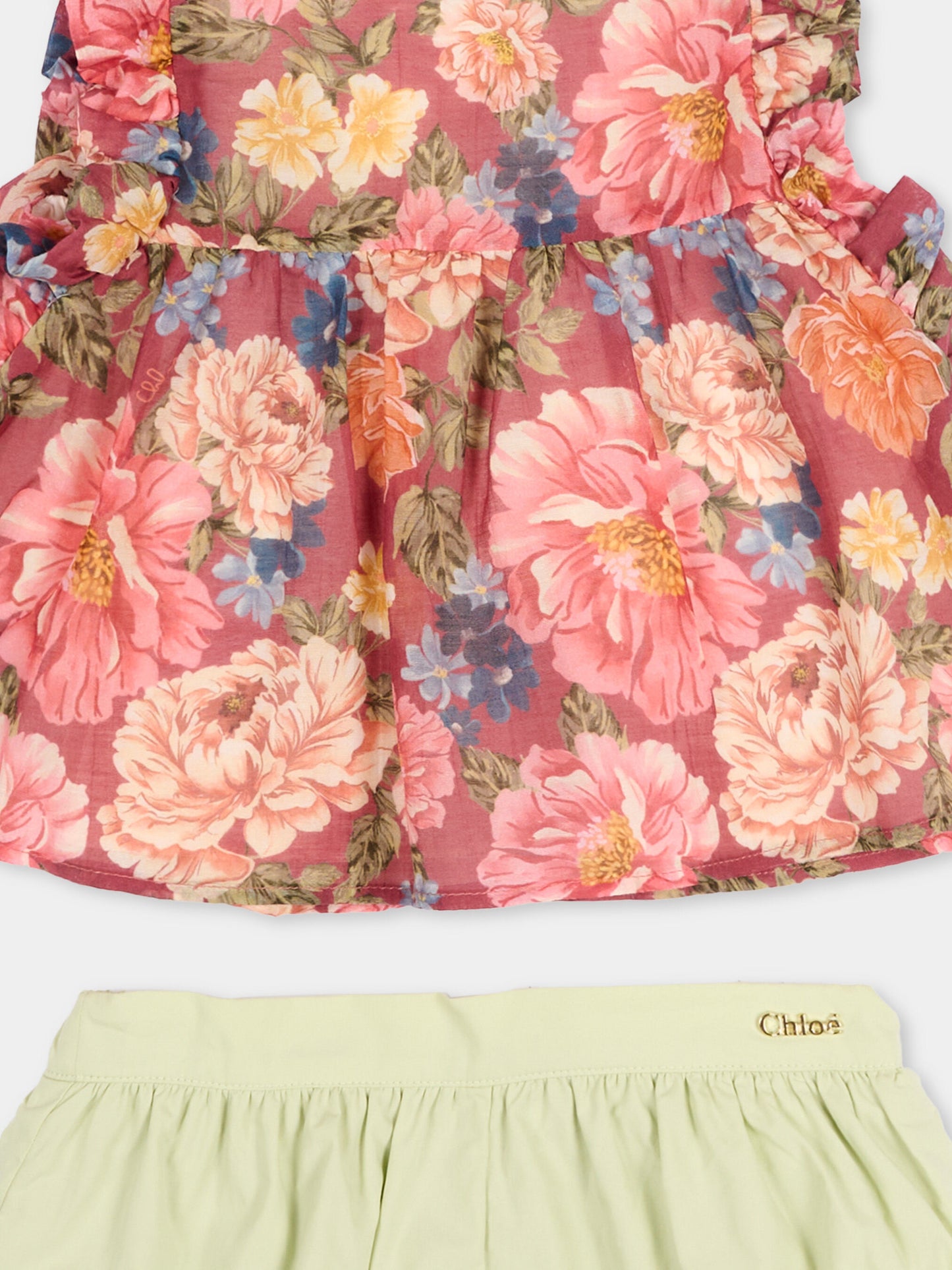 Completo multicolor floreale per neonata,Chloé Kids,C20898 46Y