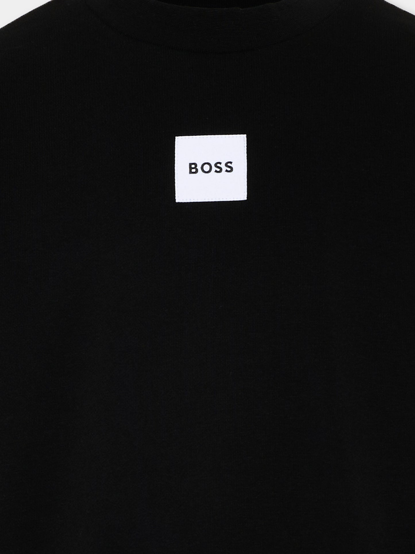 Felpa nera per bambino con logo,Boss,J52965 09B