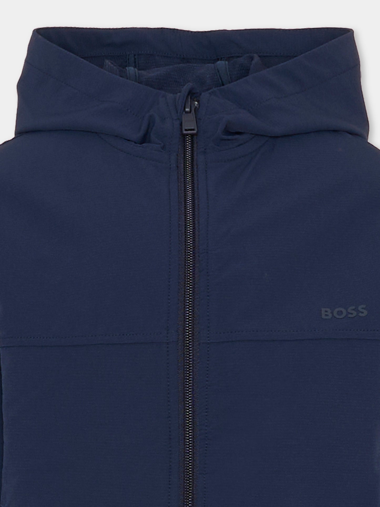 Giacca a vento blu per bambino con logo,Boss,J52967 849
