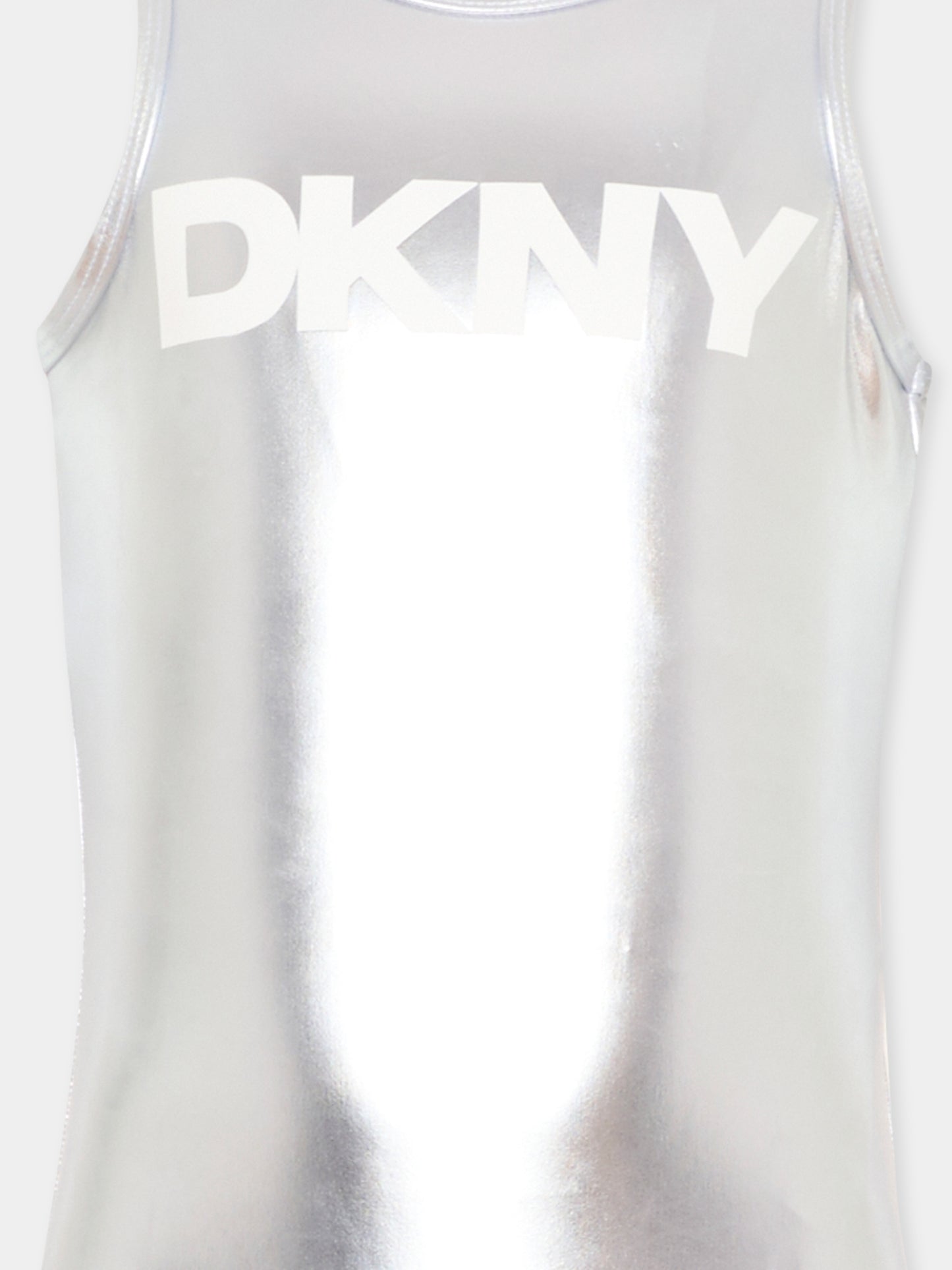 Costume intero argento per bambina con logo,Dkny,D62565 016