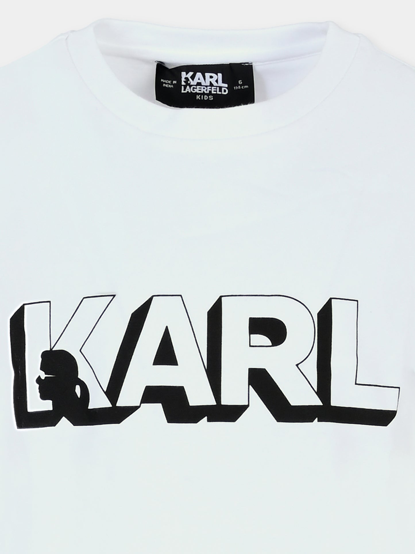 T-shirt bianca per bambini con logo,Karl Lagerfeld Kids,Z30254 10P