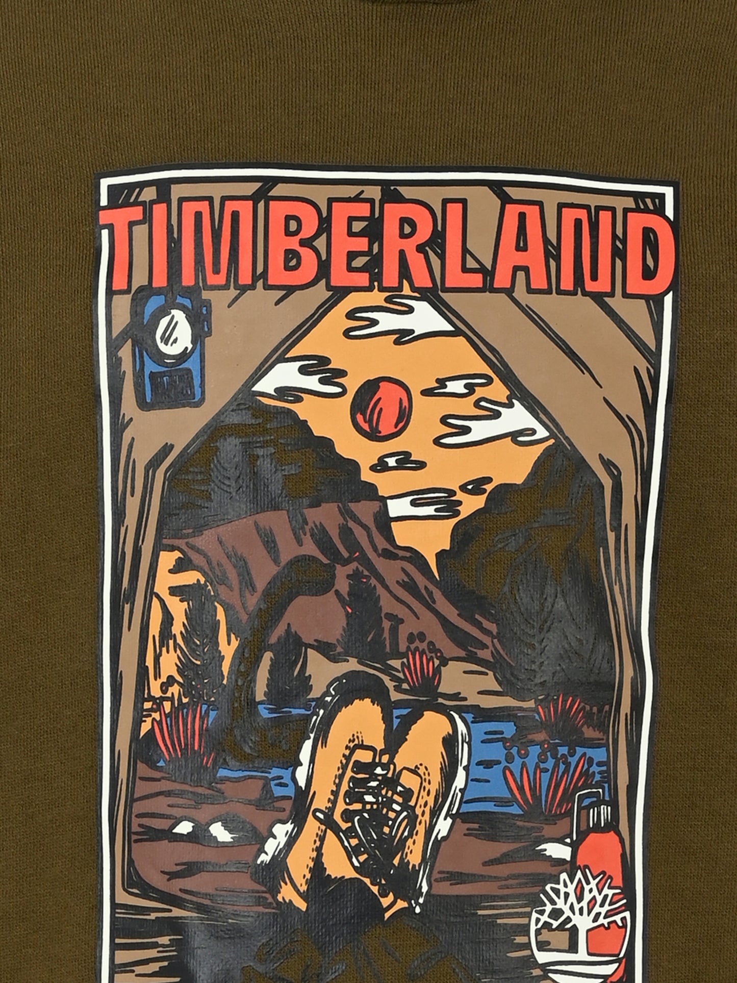 Felpa verde per bambino con stampa paesaggio,Timberland,T60314 64J