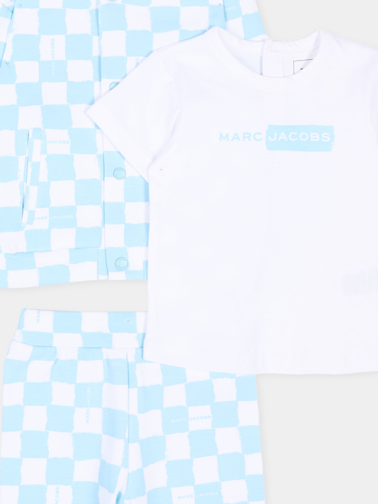 Completo sportivo celeste per neonato con logo,Marc Jacobs,W60819 77B