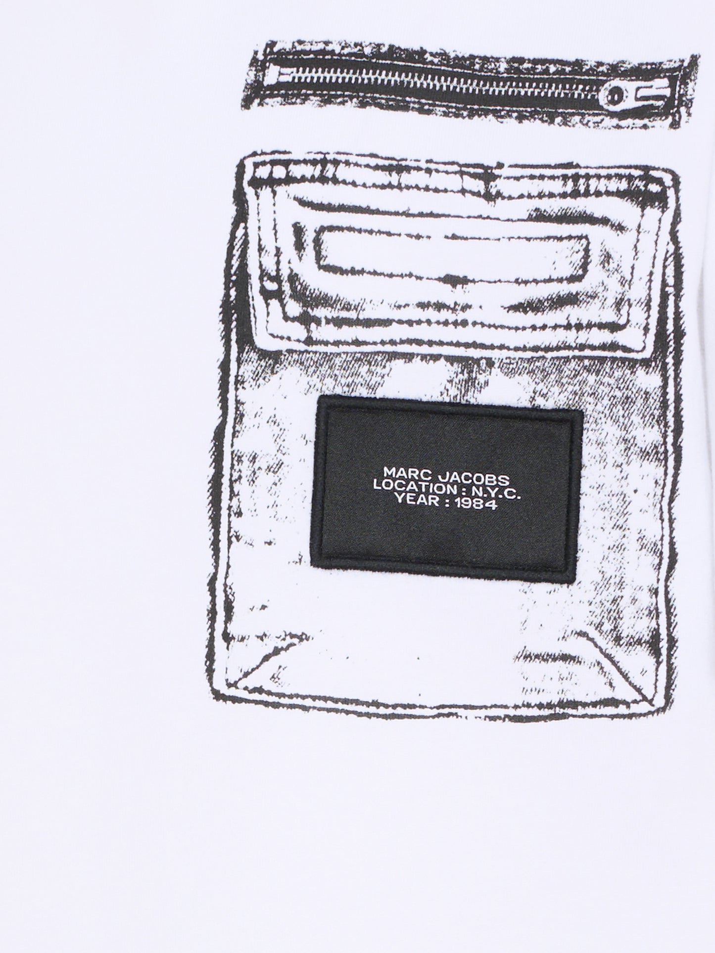 T-shirt bianca per bambino con stampa tasca,Marc Jacobs,W60846 10P